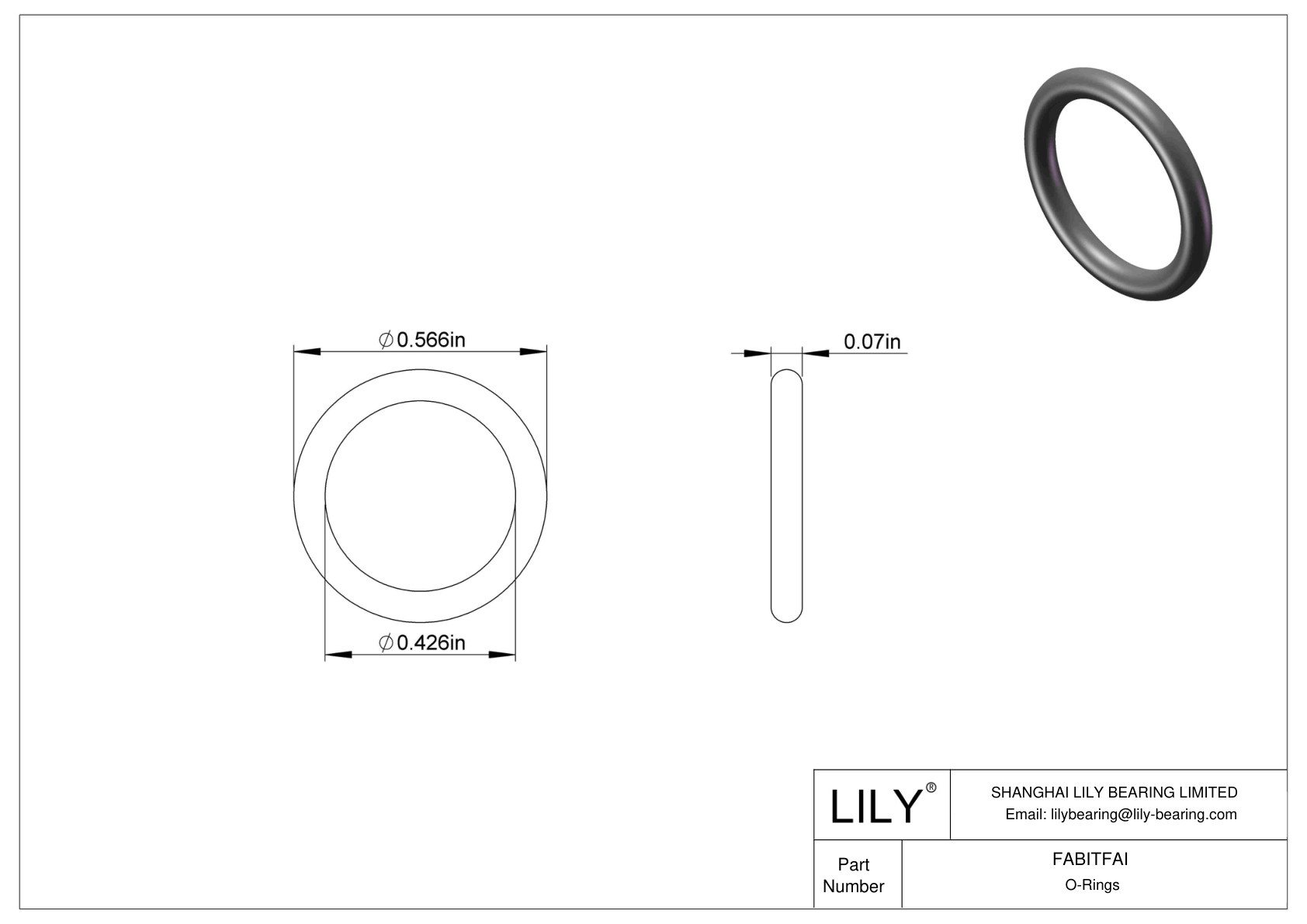 FABITFAI Oil Resistant O-Rings Round cad drawing