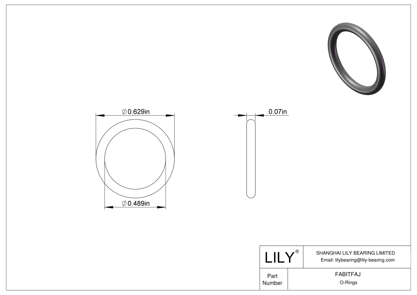 FABITFAJ Oil Resistant O-Rings Round cad drawing