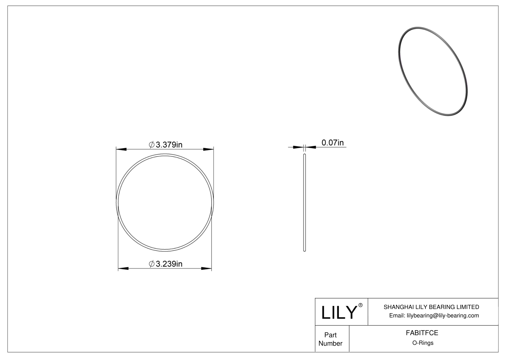 FABITFCE Oil Resistant O-Rings Round cad drawing