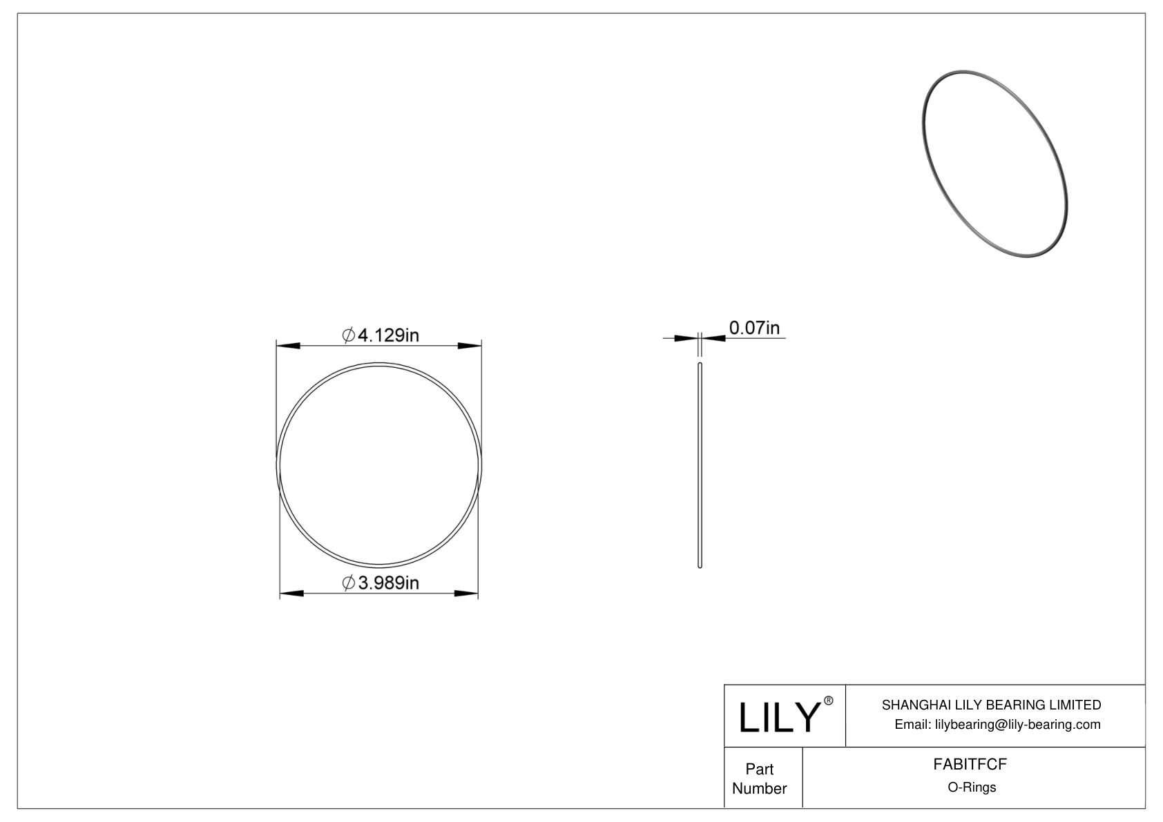 FABITFCF Oil Resistant O-Rings Round cad drawing