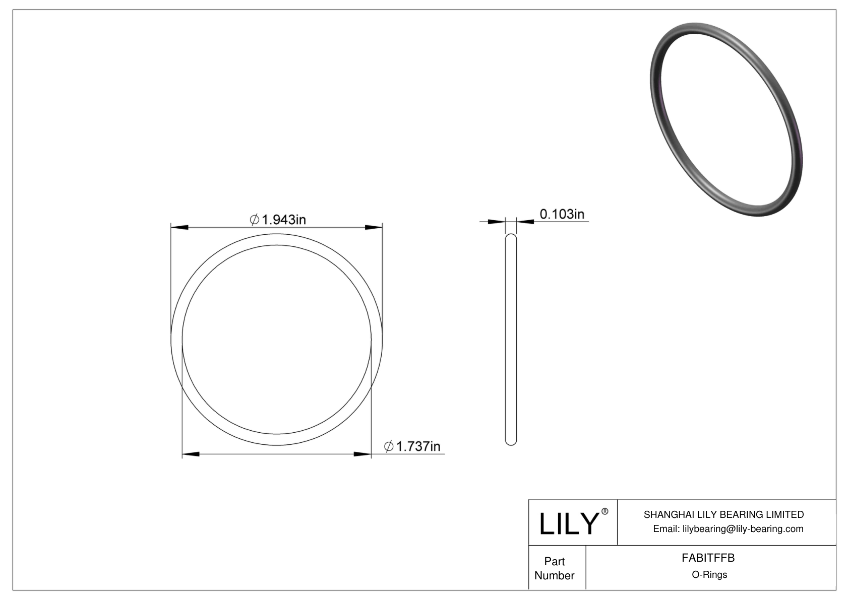 FABITFFB Juntas tóricas redondas resistentes al aceite cad drawing