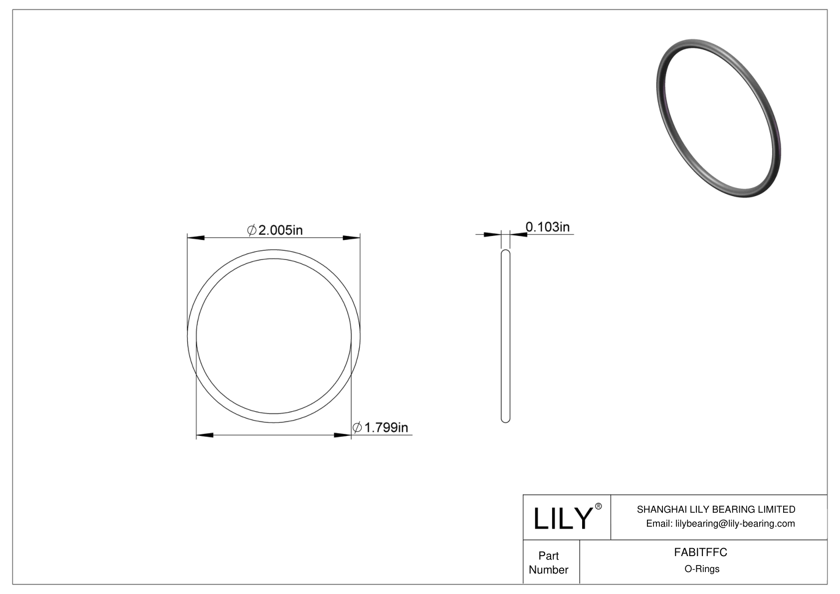 FABITFFC Oil Resistant O-Rings Round cad drawing