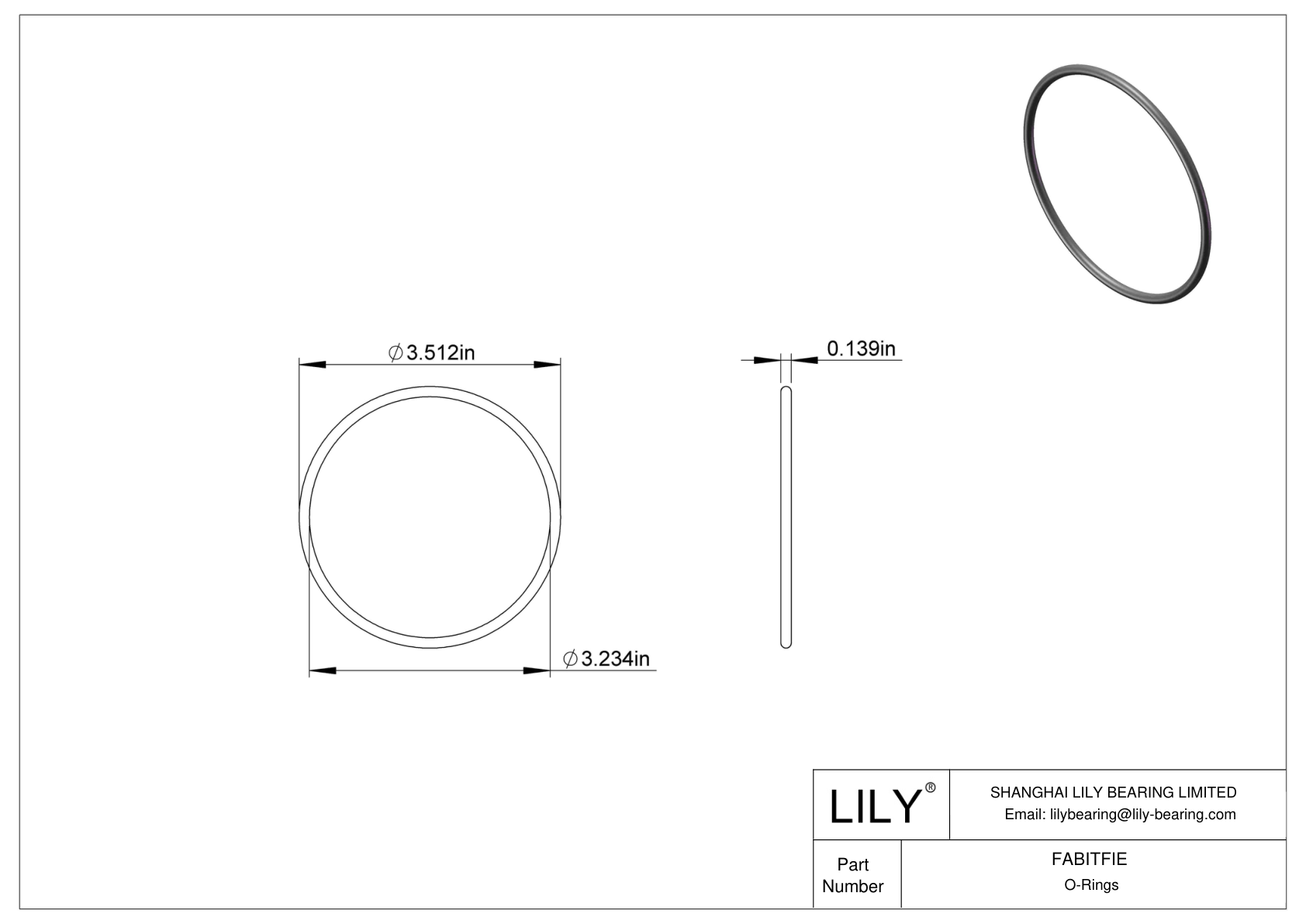 FABITFIE Juntas tóricas redondas resistentes al aceite cad drawing