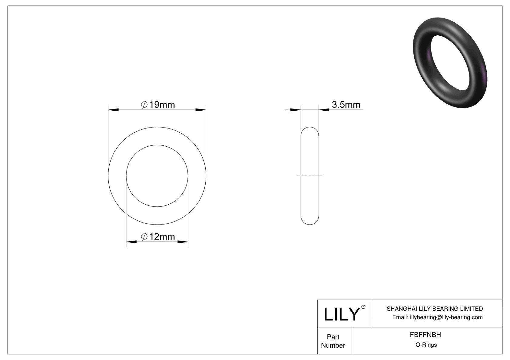 FBFFNBH Juntas tóricas resistentes al agua y al vapor cad drawing