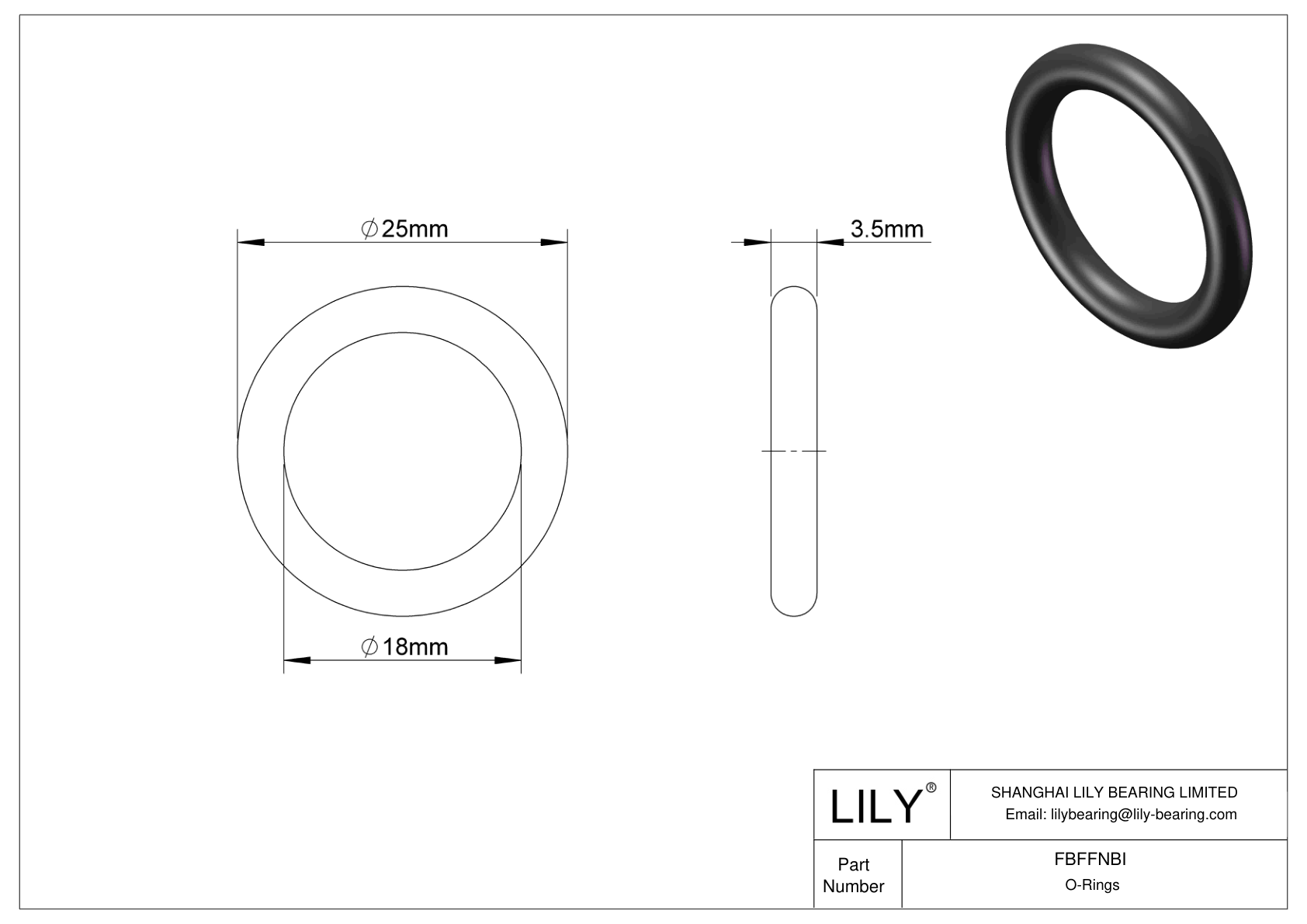 FBFFNBI Water And Steam Resistant O-Rings cad drawing