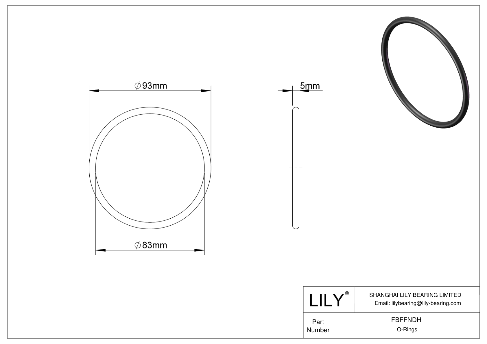 FBFFNDH Juntas tóricas redondas resistentes a productos químicos cad drawing