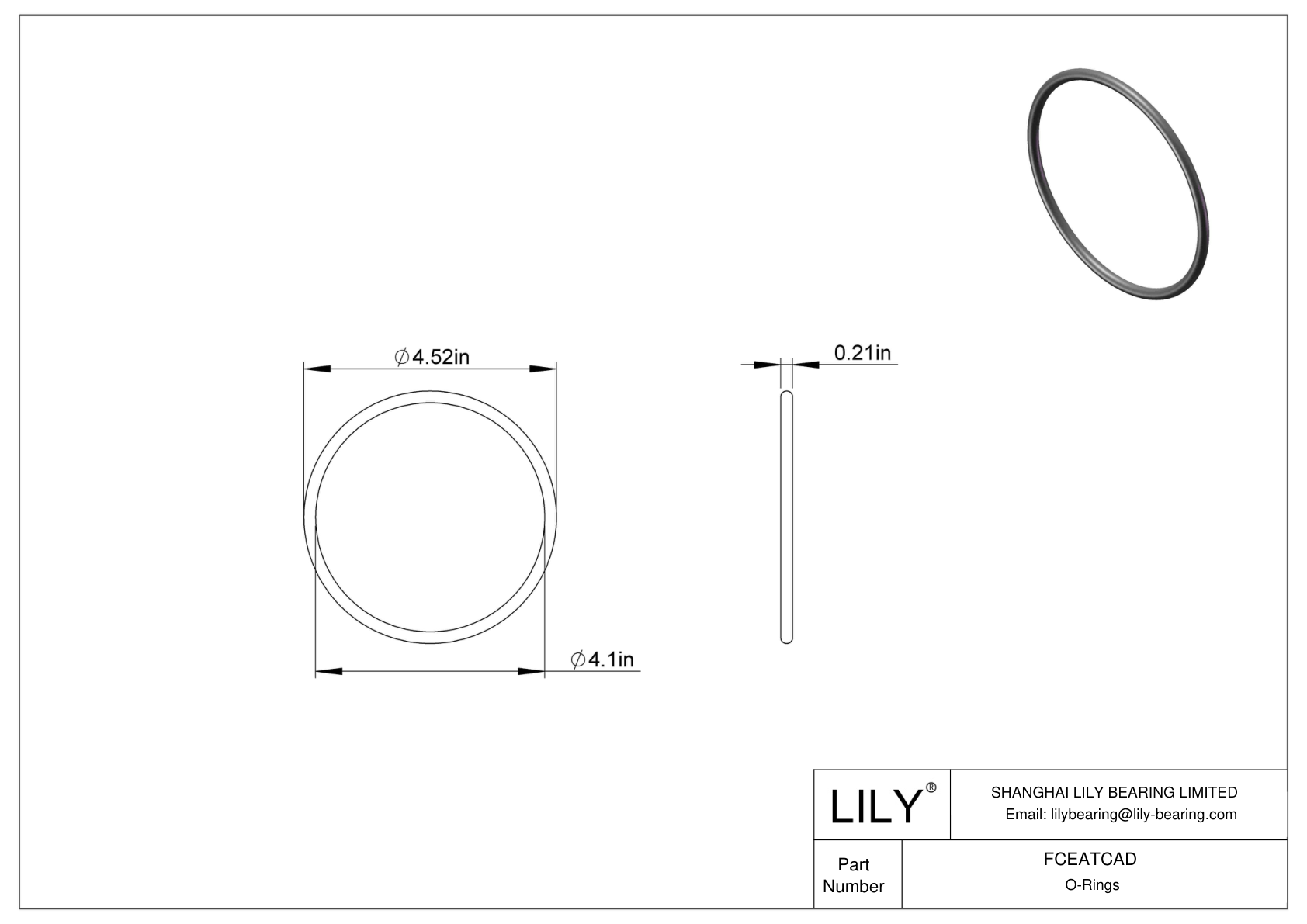 FCEATCAD Chemical Resistant O-rings Round cad drawing