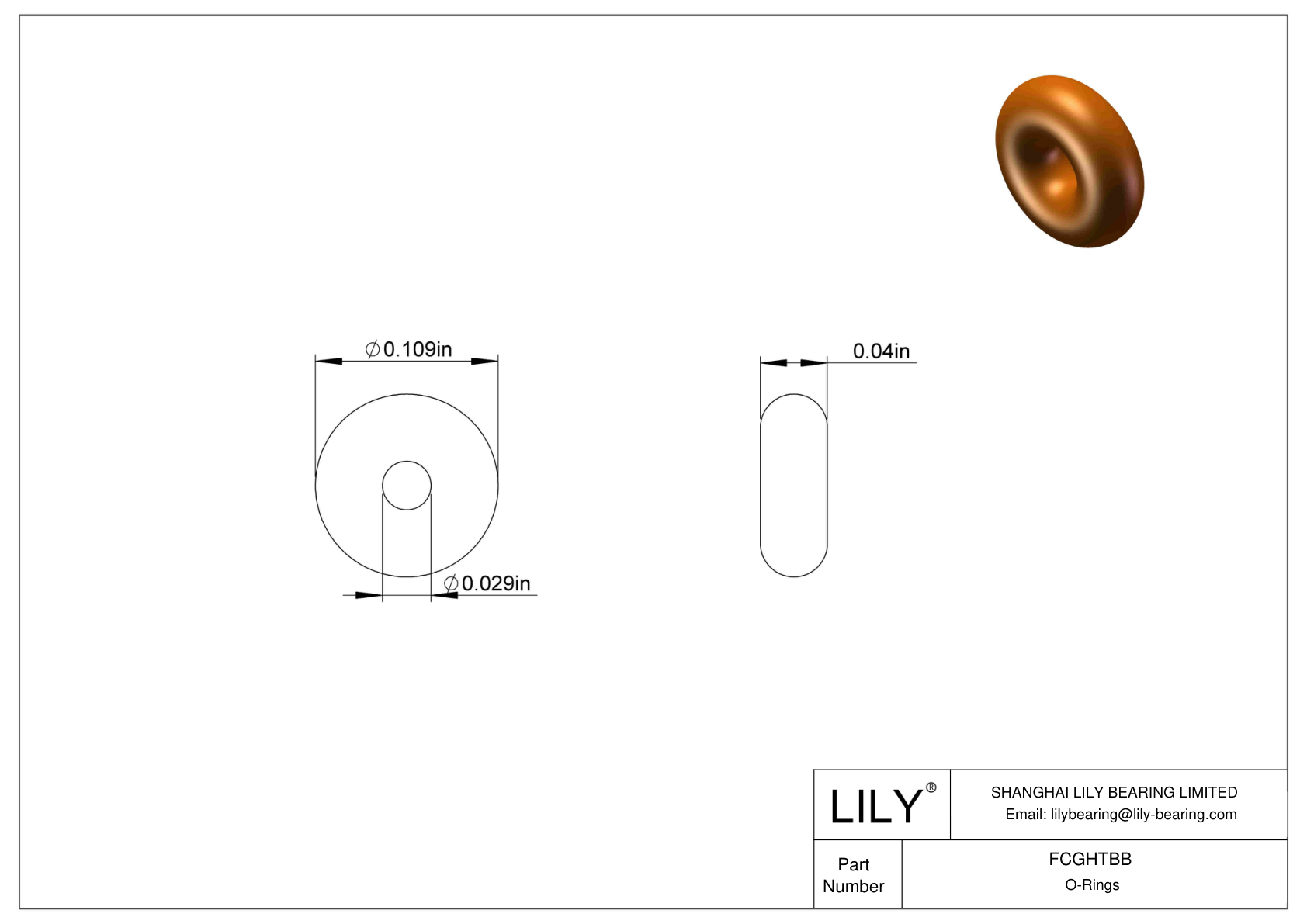 FCGHTBB Chemical Resistant O-rings Round cad drawing