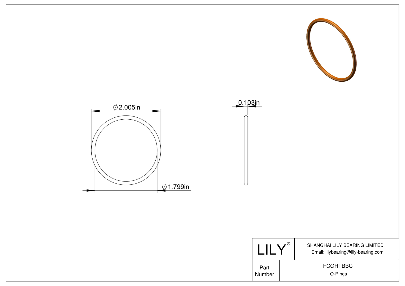 FCGHTBBC Chemical Resistant O-rings Round cad drawing