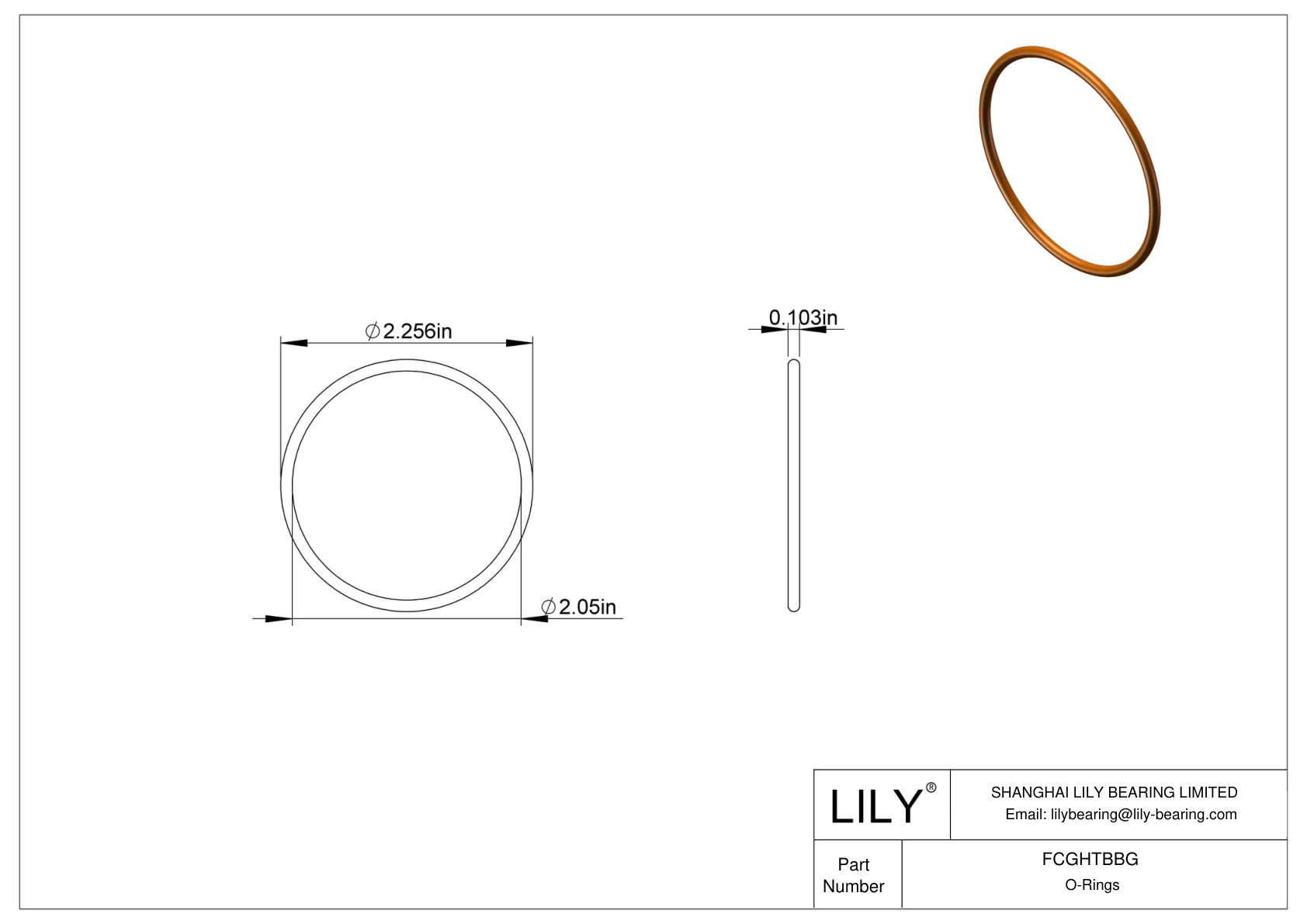 FCGHTBBG Juntas tóricas redondas resistentes a productos químicos cad drawing