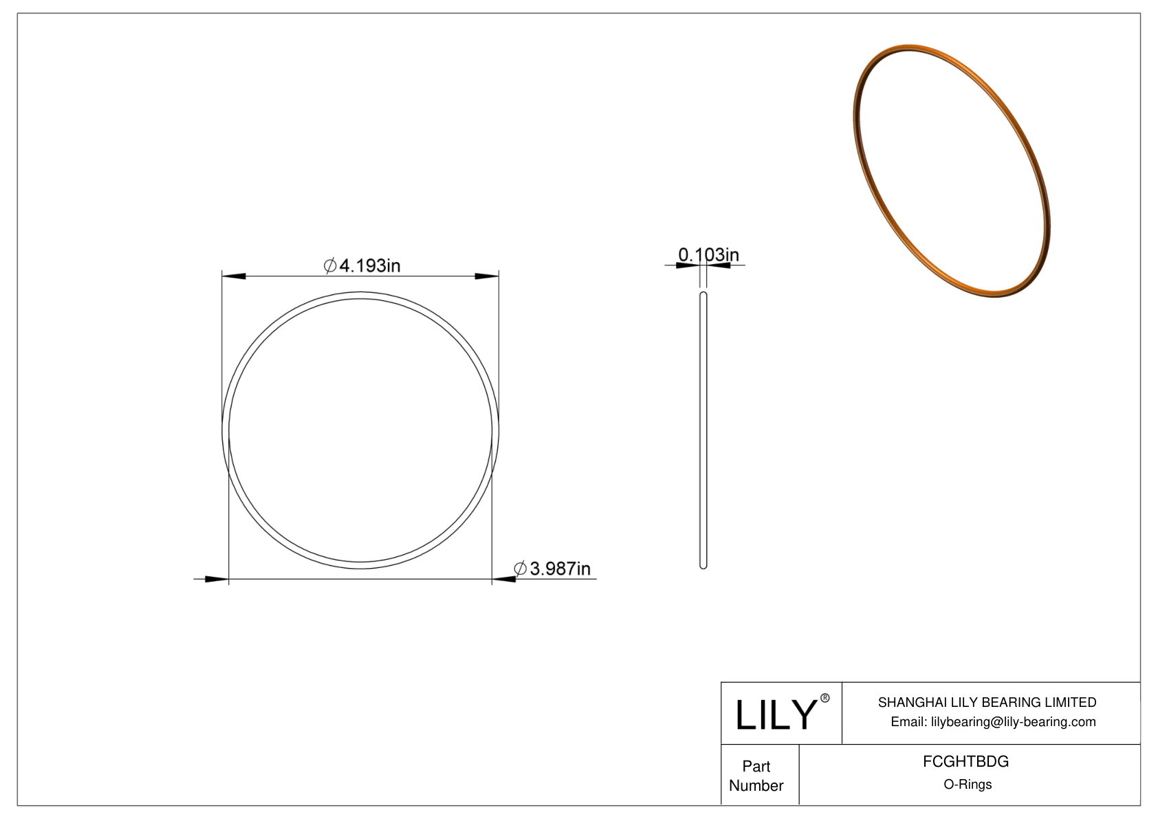 FCGHTBDG Chemical Resistant O-rings Round cad drawing