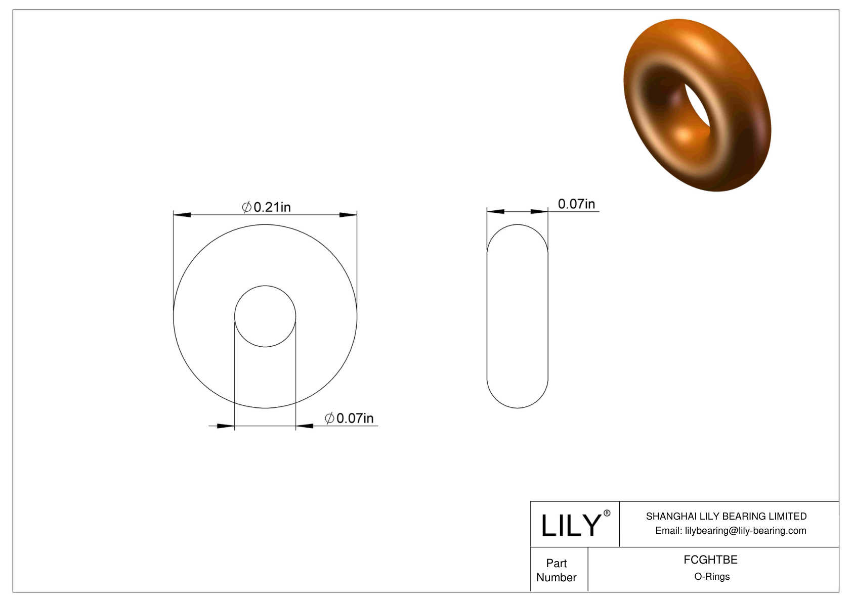 FCGHTBE Juntas tóricas redondas resistentes a productos químicos cad drawing