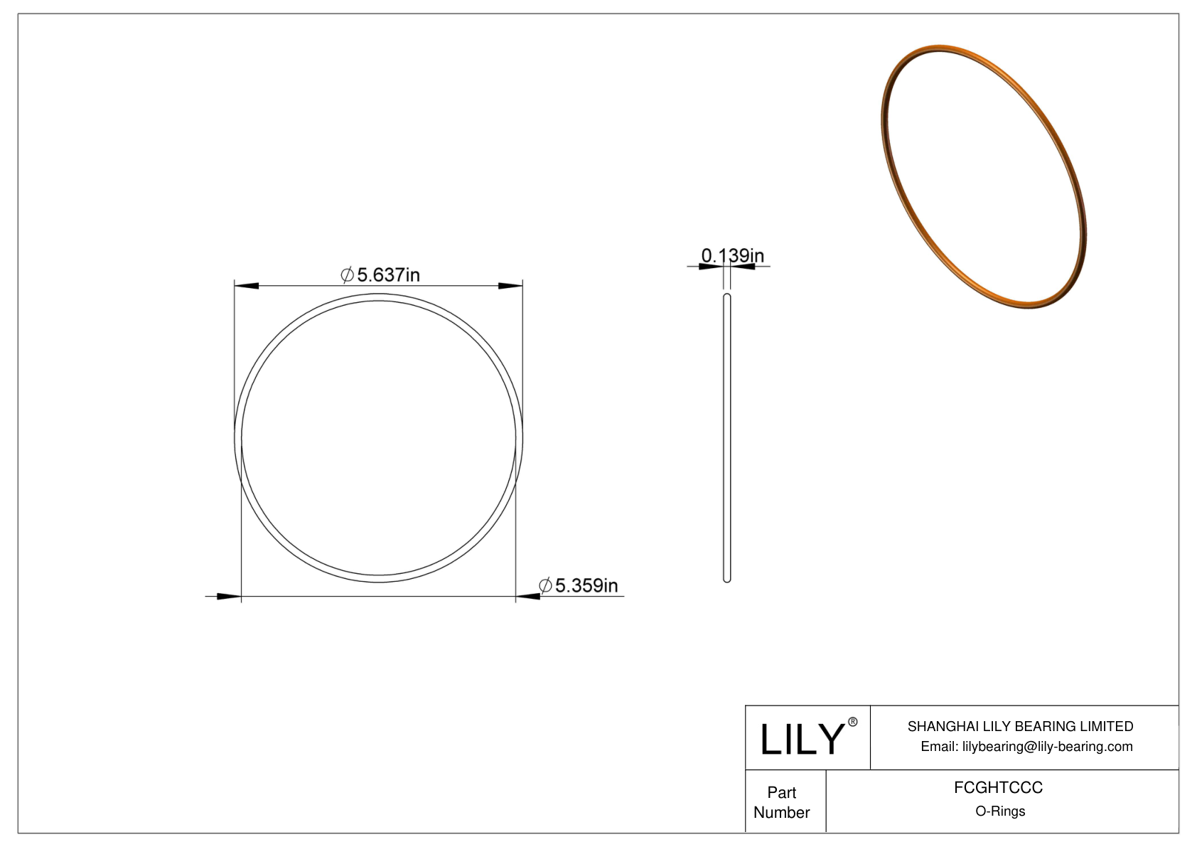 FCGHTCCC Chemical Resistant O-rings Round cad drawing