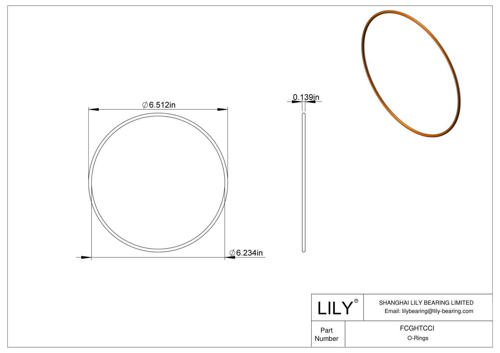 FCGHTCCI Chemical Resistant O-rings Round cad drawing