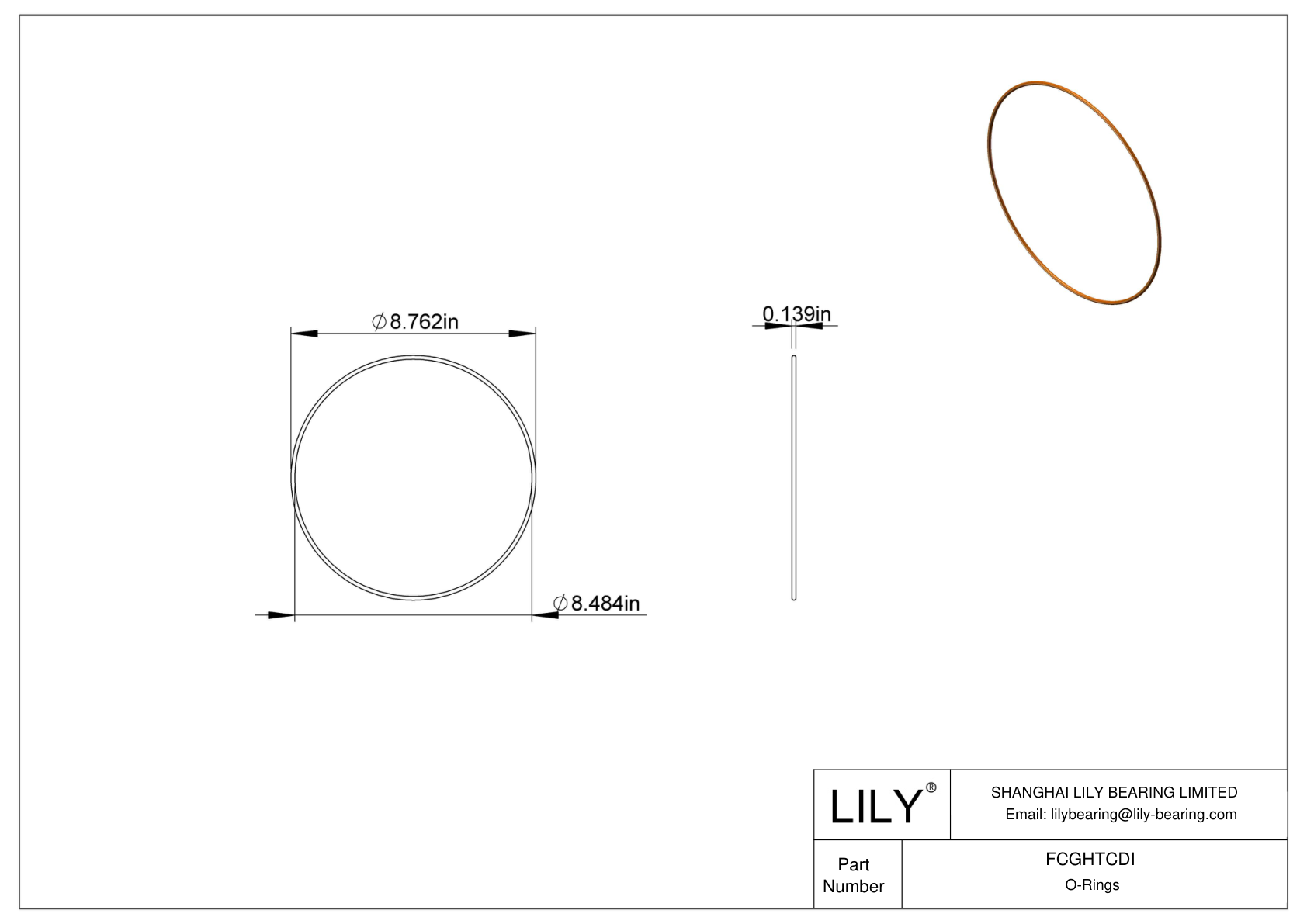 FCGHTCDI 圆形耐化学性 O 形圈 cad drawing