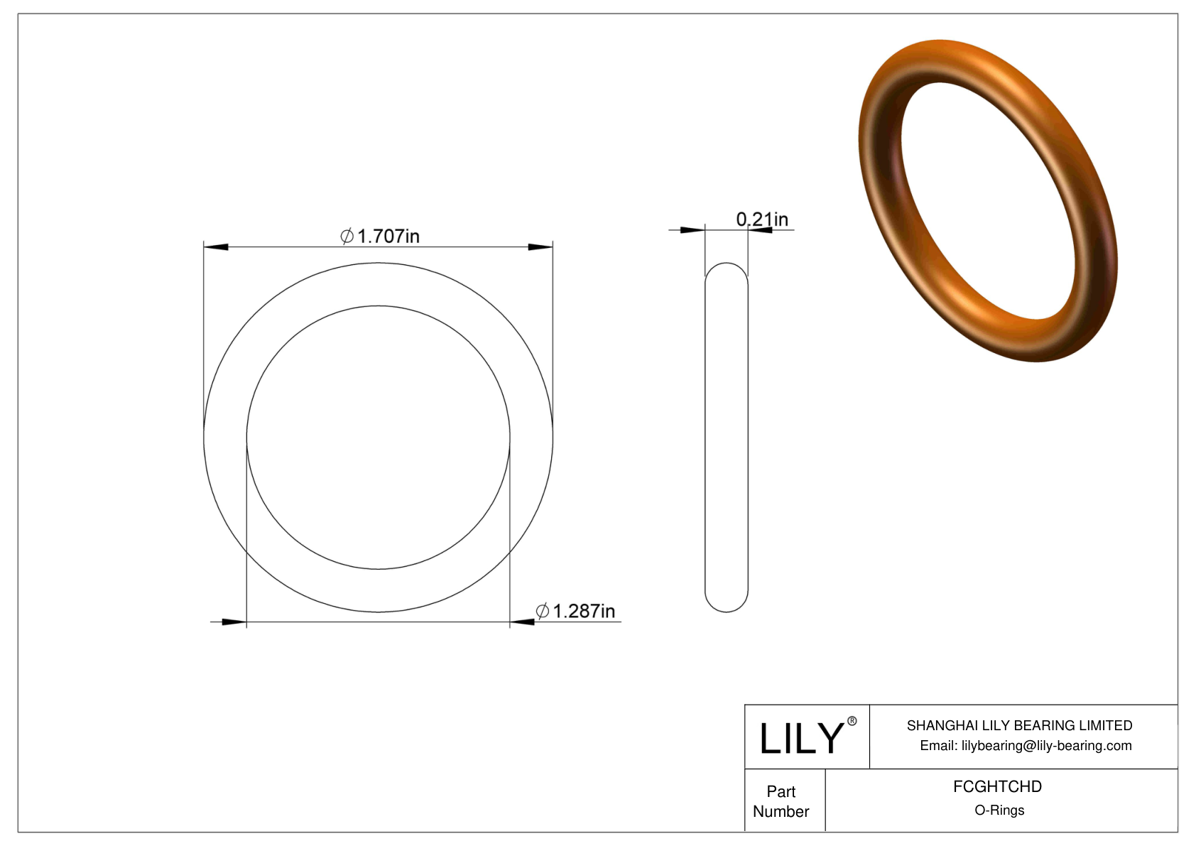 FCGHTCHD Juntas tóricas redondas resistentes a productos químicos cad drawing