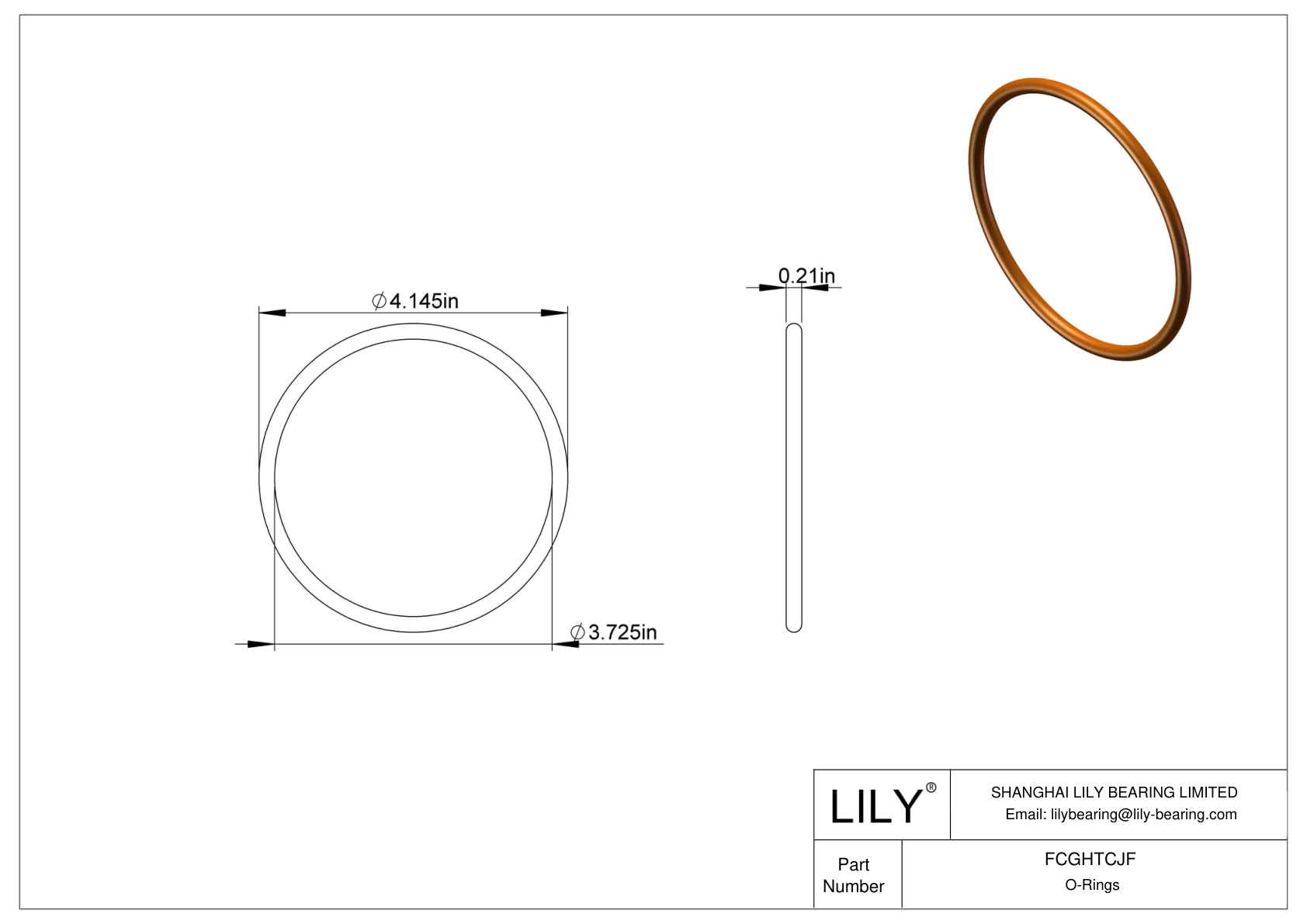 FCGHTCJF Juntas tóricas redondas resistentes a productos químicos cad drawing