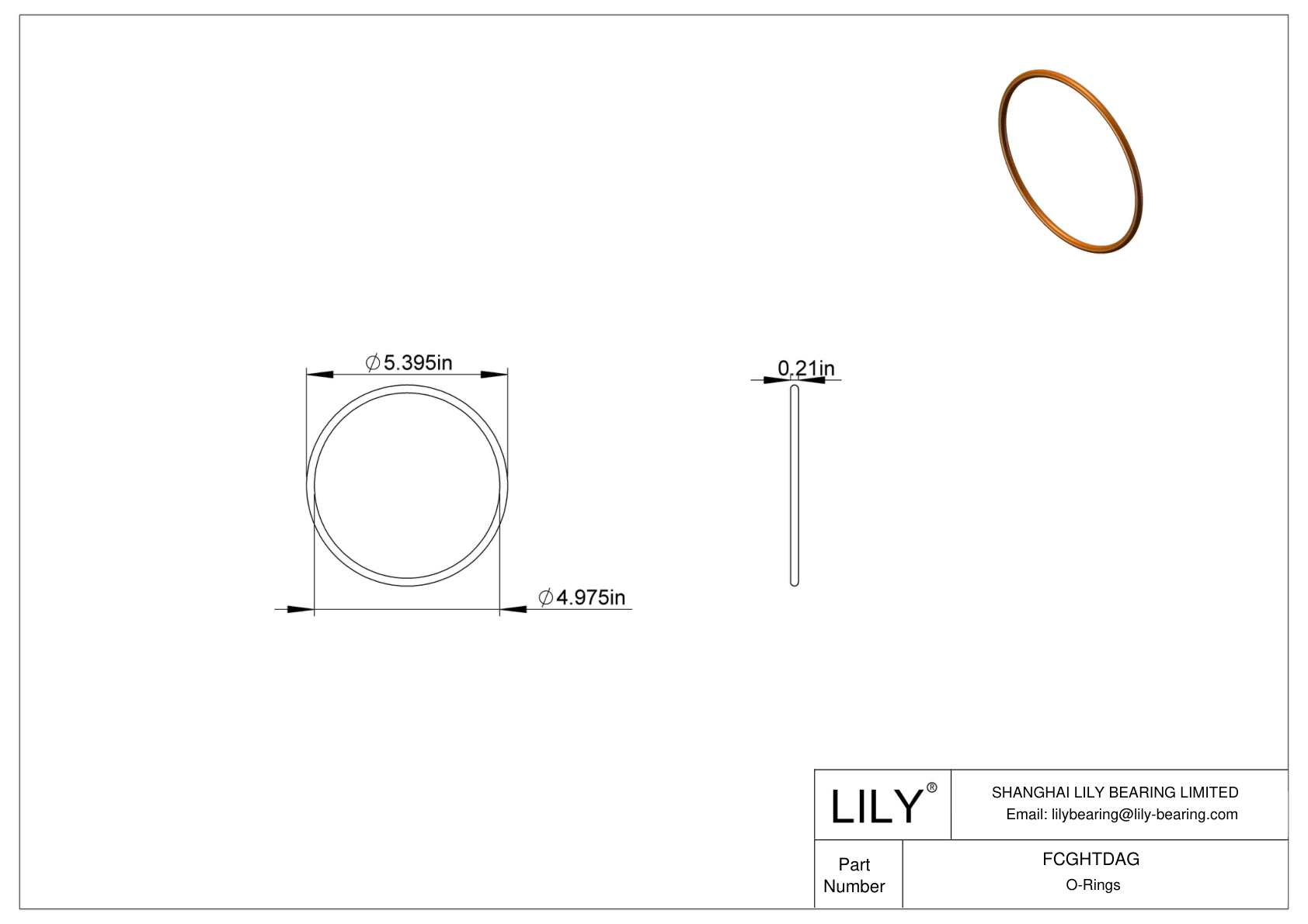 FCGHTDAG Chemical Resistant O-rings Round cad drawing