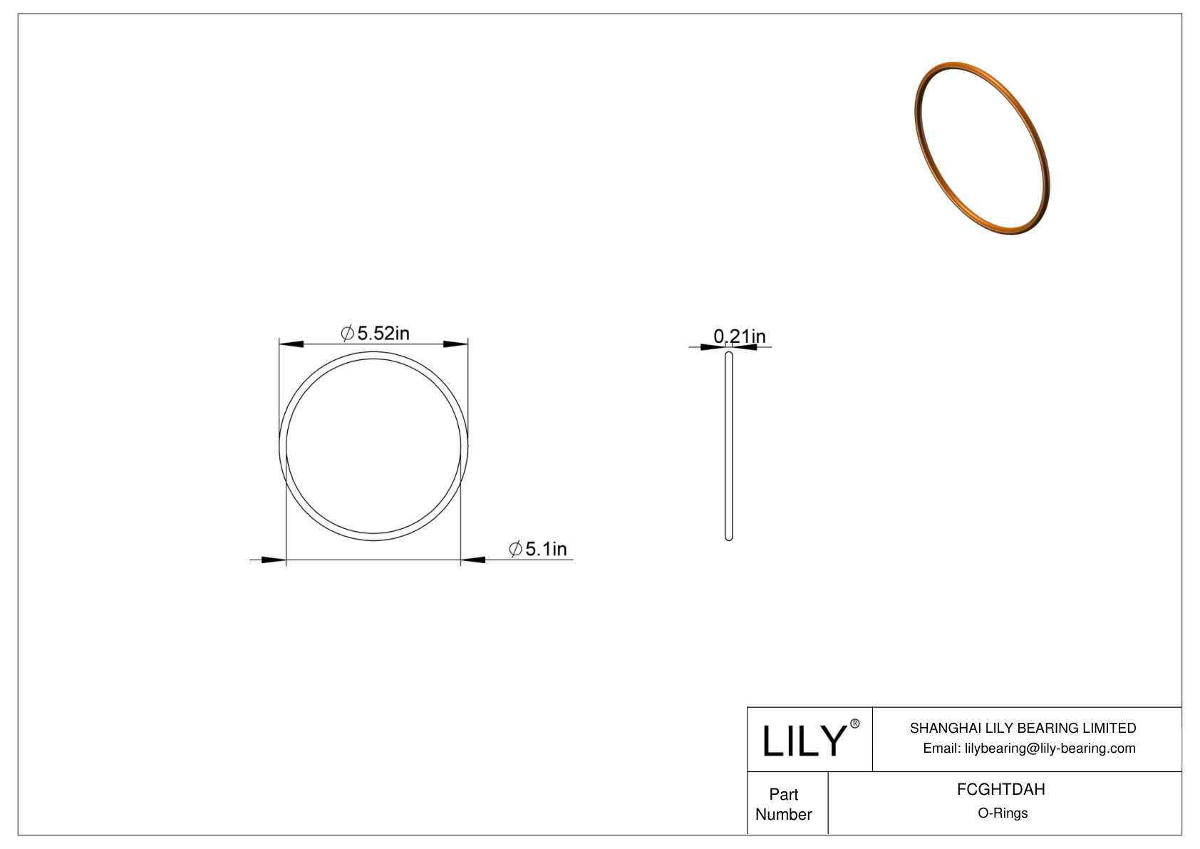 FCGHTDAH Juntas tóricas redondas resistentes a productos químicos cad drawing