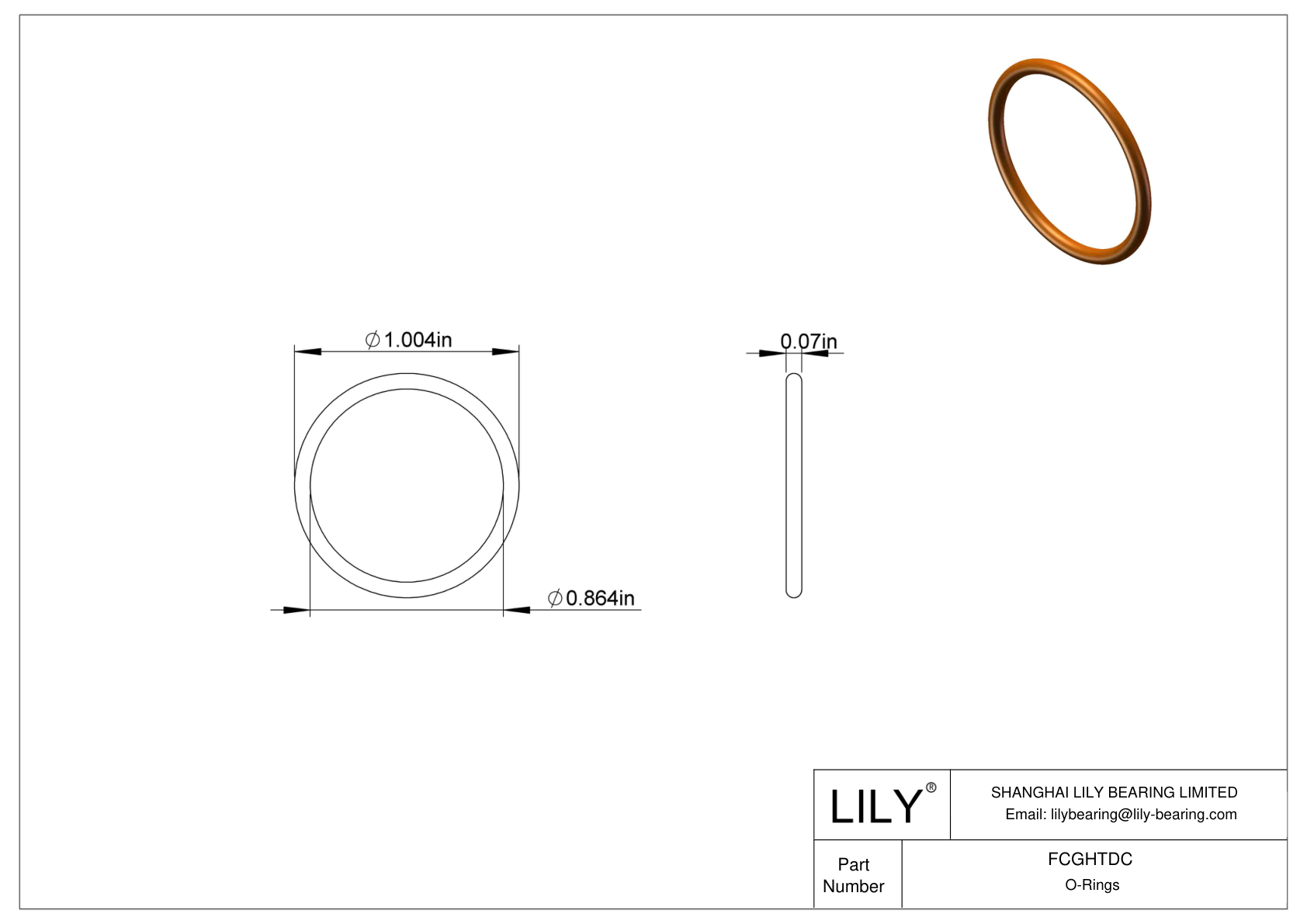 FCGHTDC Chemical Resistant O-rings Round cad drawing