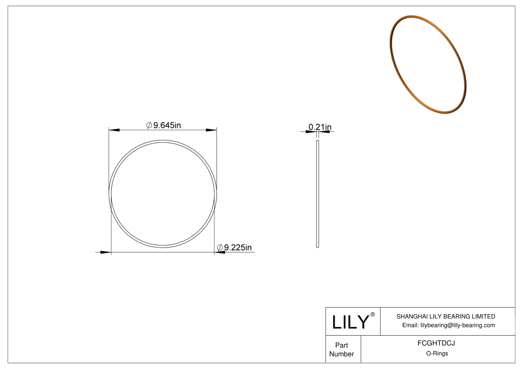 FCGHTDCJ Chemical Resistant O-rings Round cad drawing