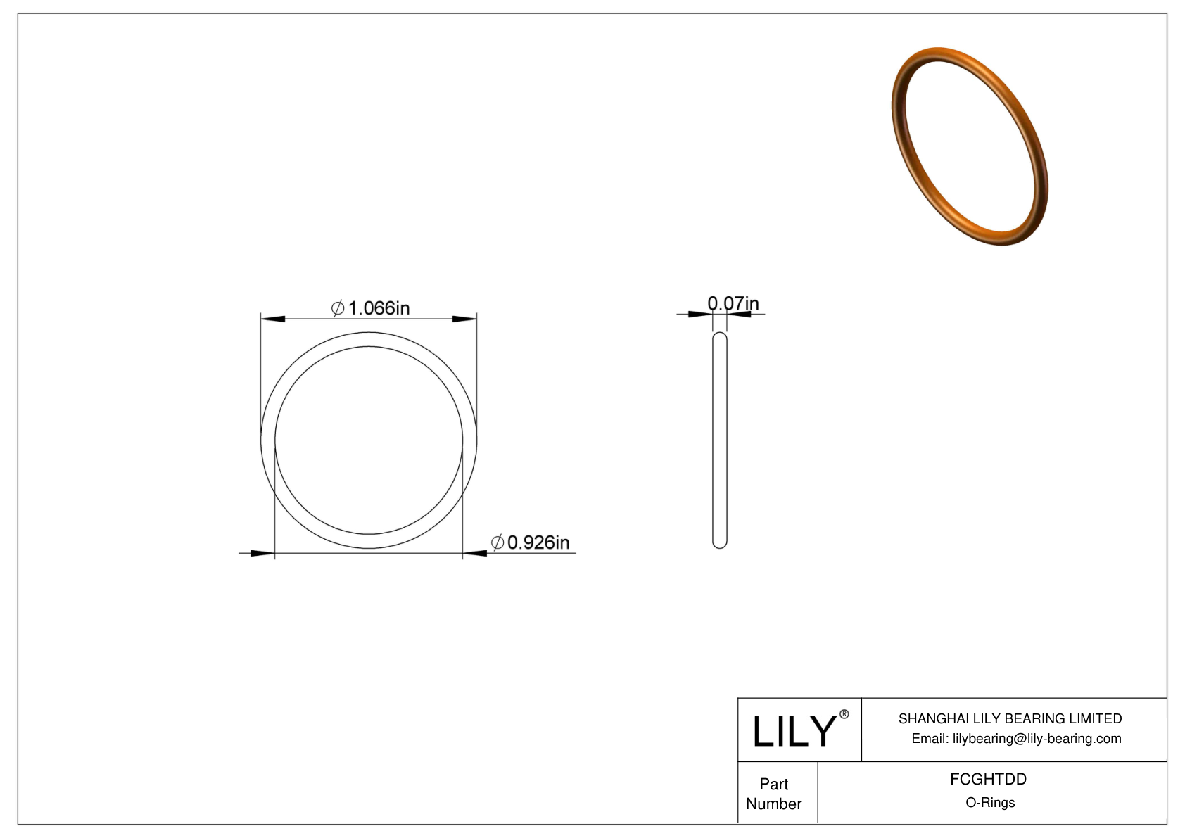 FCGHTDD Chemical Resistant O-rings Round cad drawing