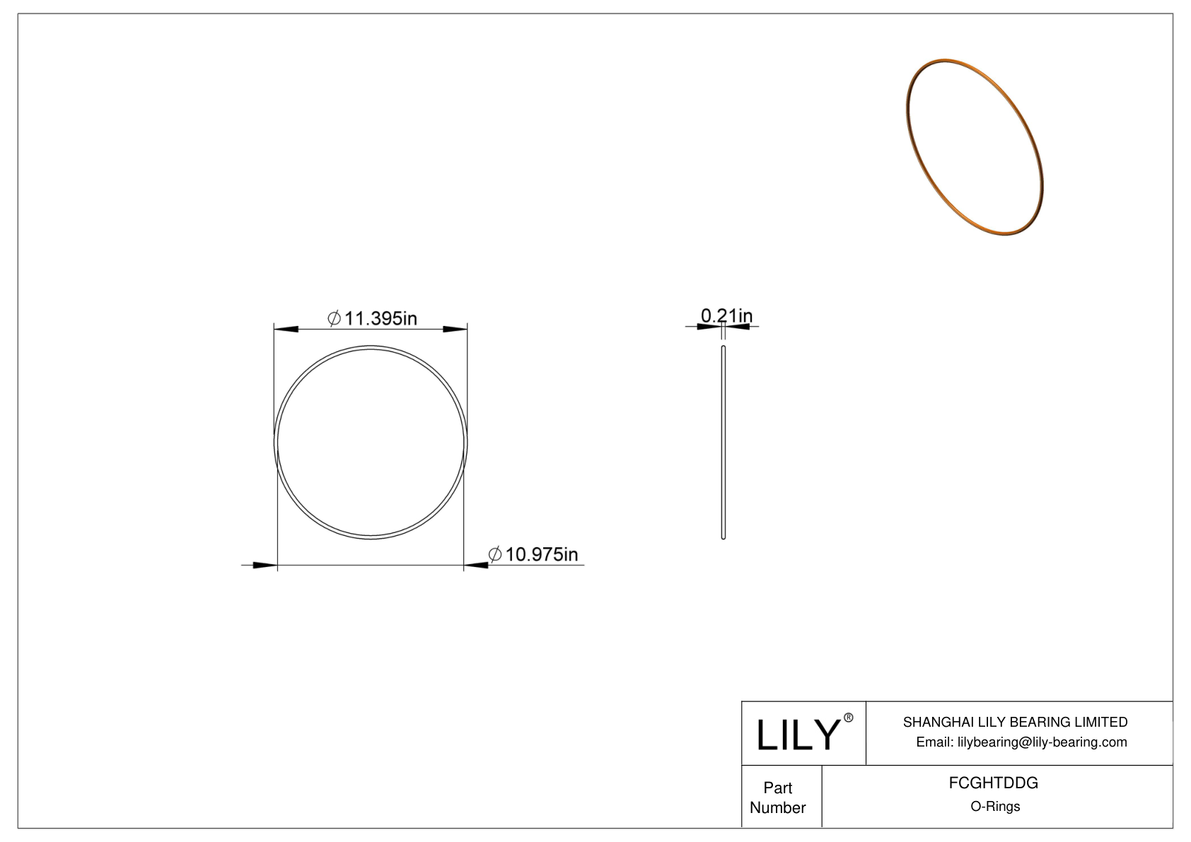 FCGHTDDG Chemical Resistant O-rings Round cad drawing