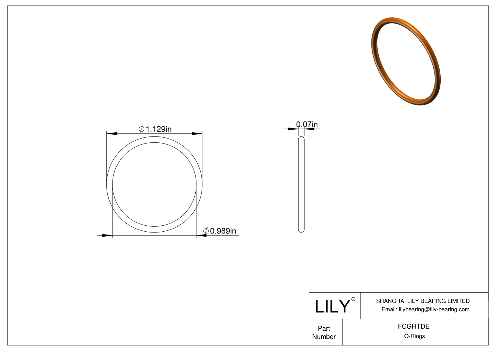 FCGHTDE Chemical Resistant O-rings Round cad drawing