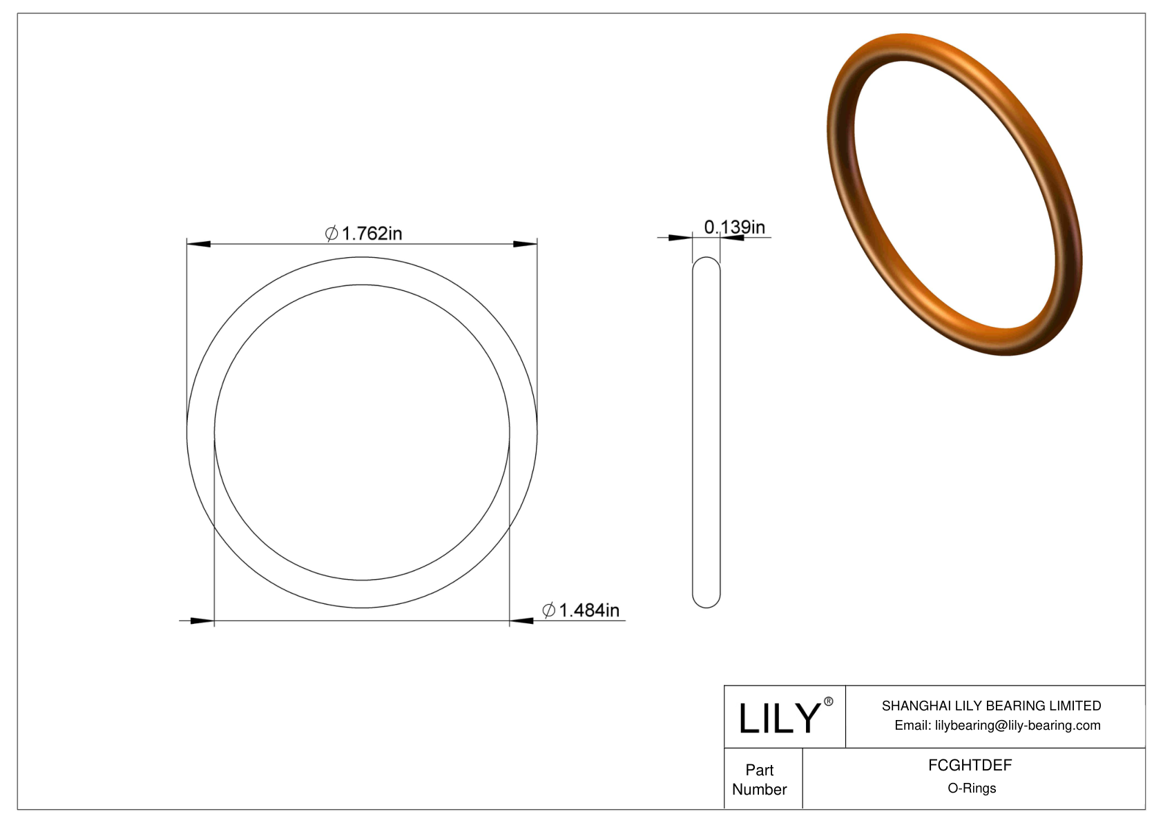 FCGHTDEF Chemical Resistant O-rings Round cad drawing