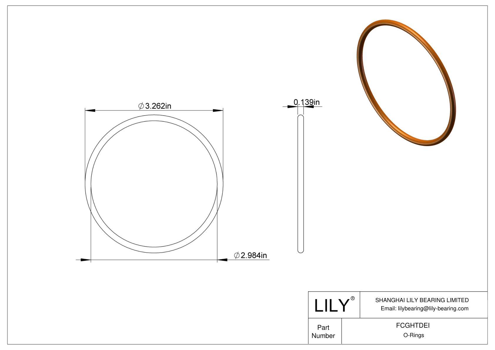 FCGHTDEI Chemical Resistant O-rings Round cad drawing