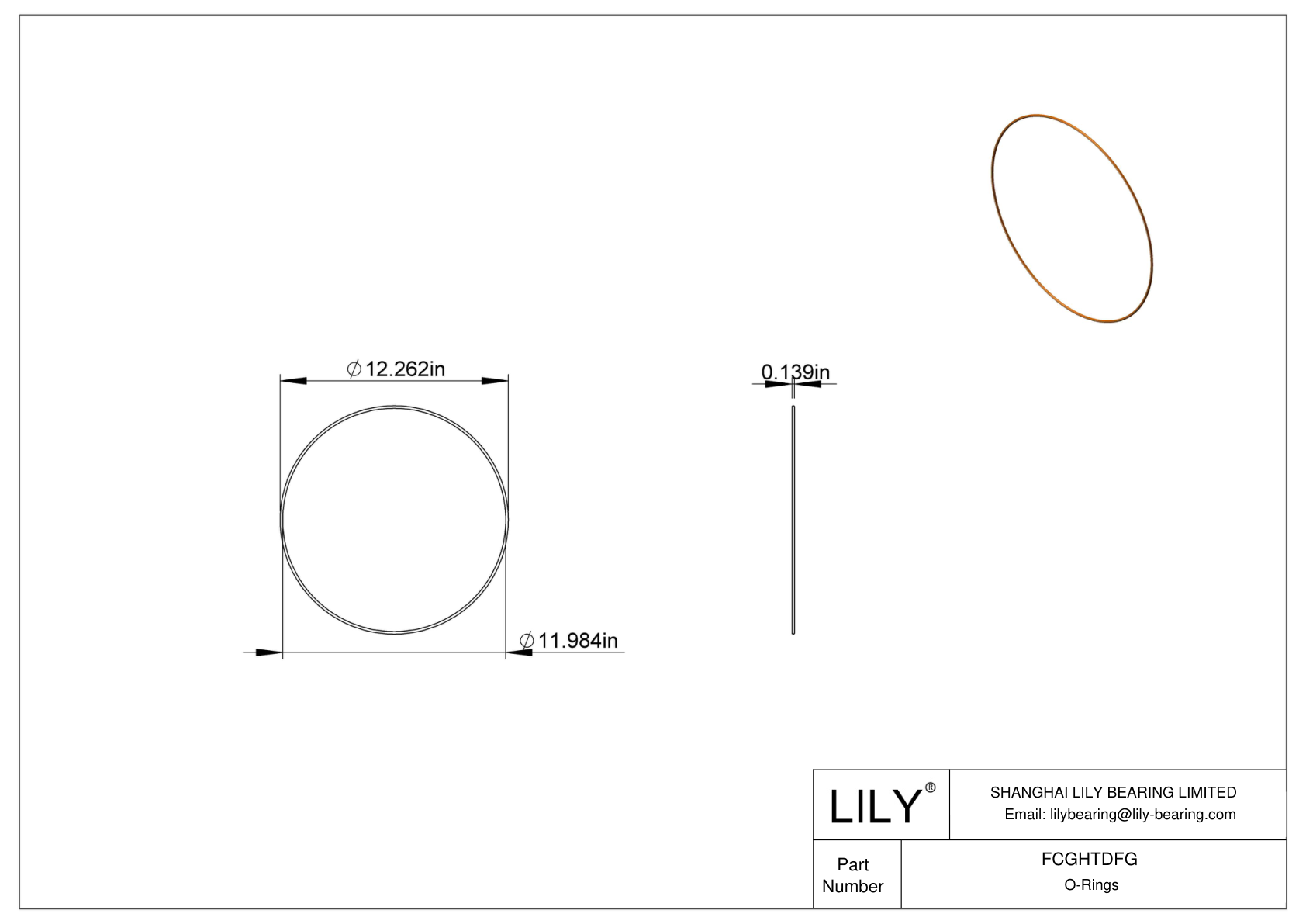 FCGHTDFG Chemical Resistant O-rings Round cad drawing