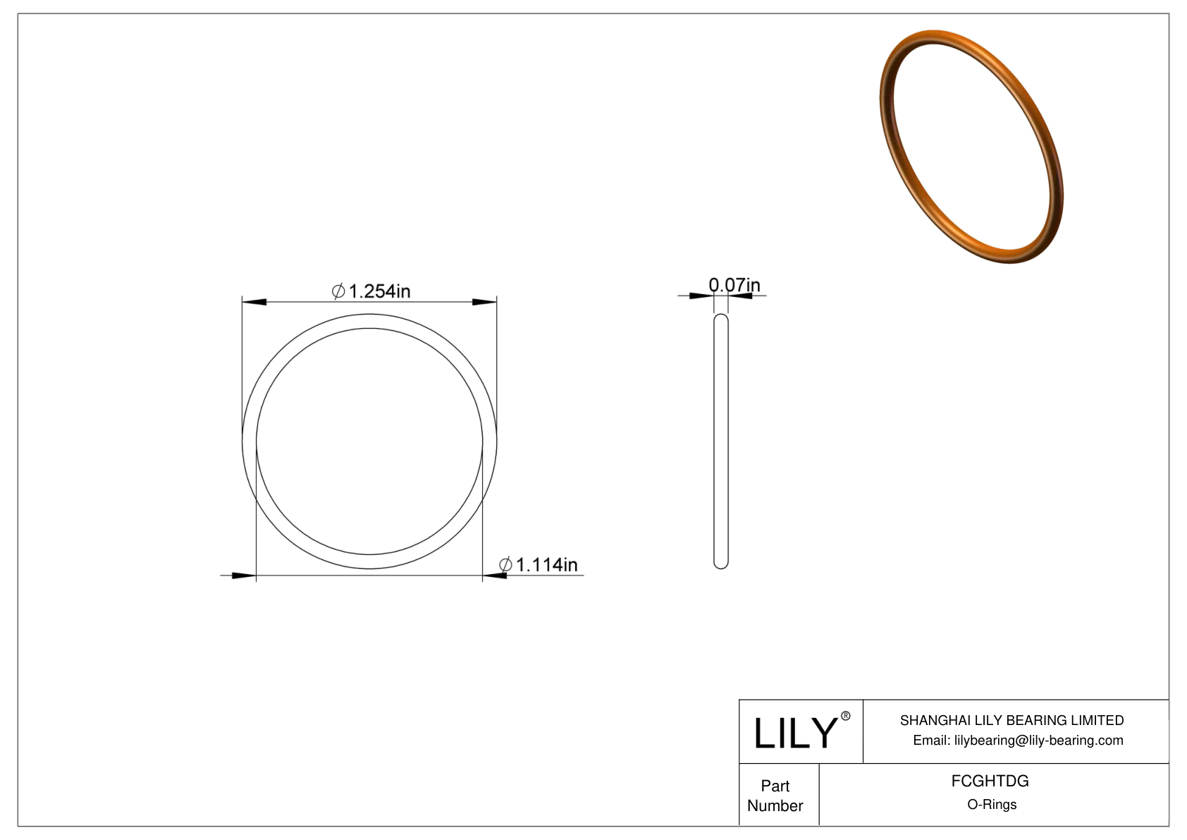 FCGHTDG Chemical Resistant O-rings Round cad drawing