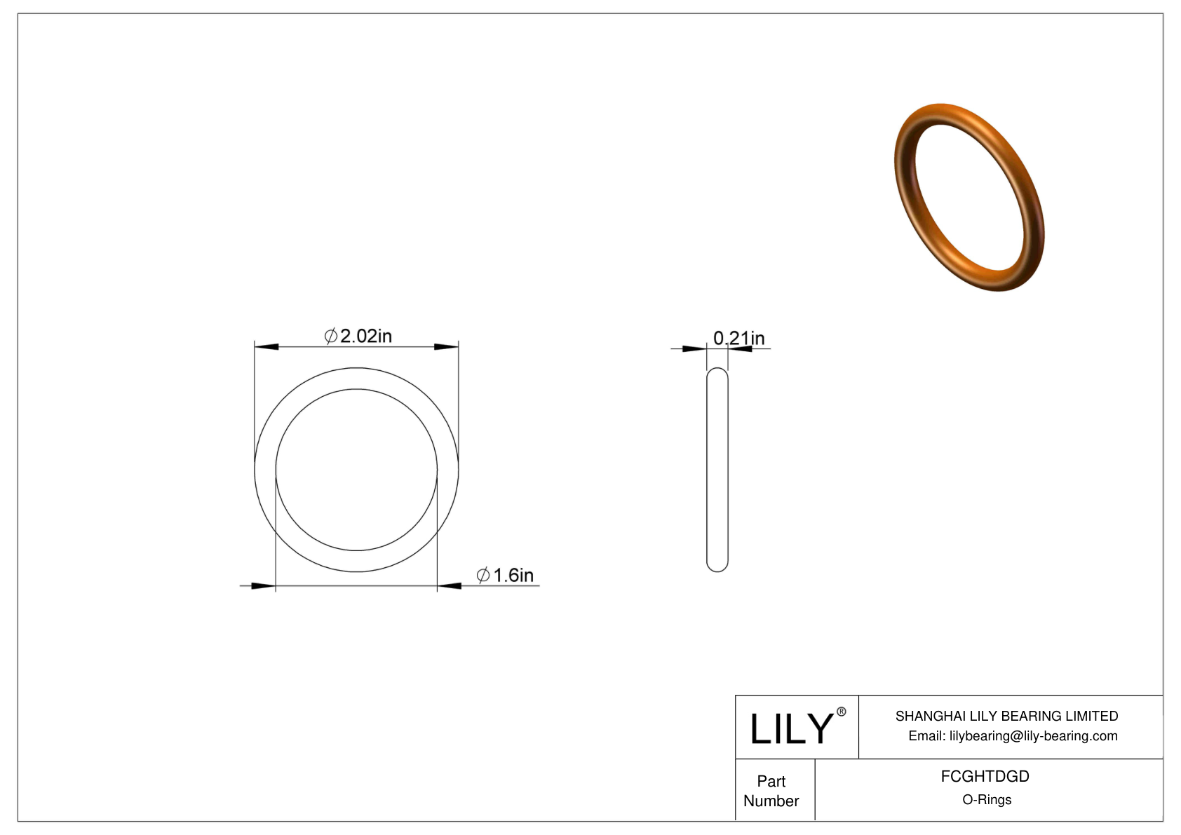 FCGHTDGD Chemical Resistant O-rings Round cad drawing