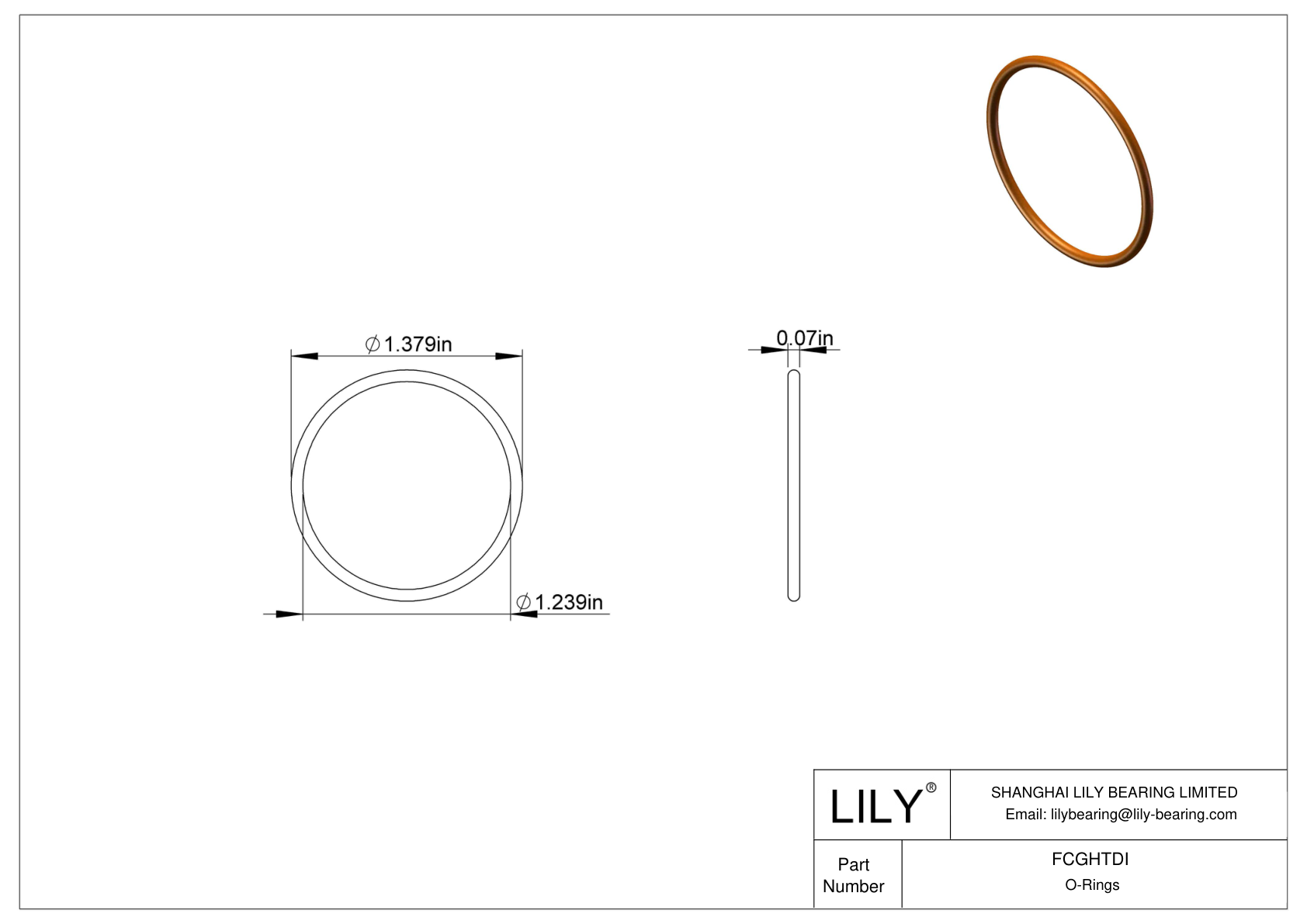 FCGHTDI Chemical Resistant O-rings Round cad drawing