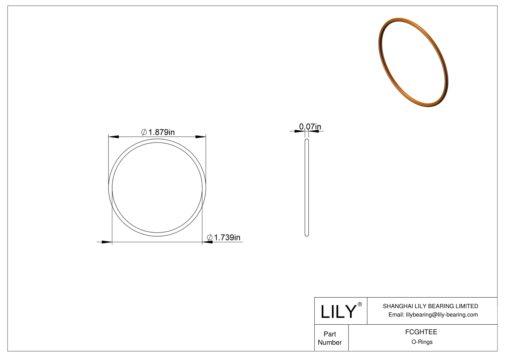 FCGHTEE Juntas tóricas redondas resistentes a productos químicos cad drawing