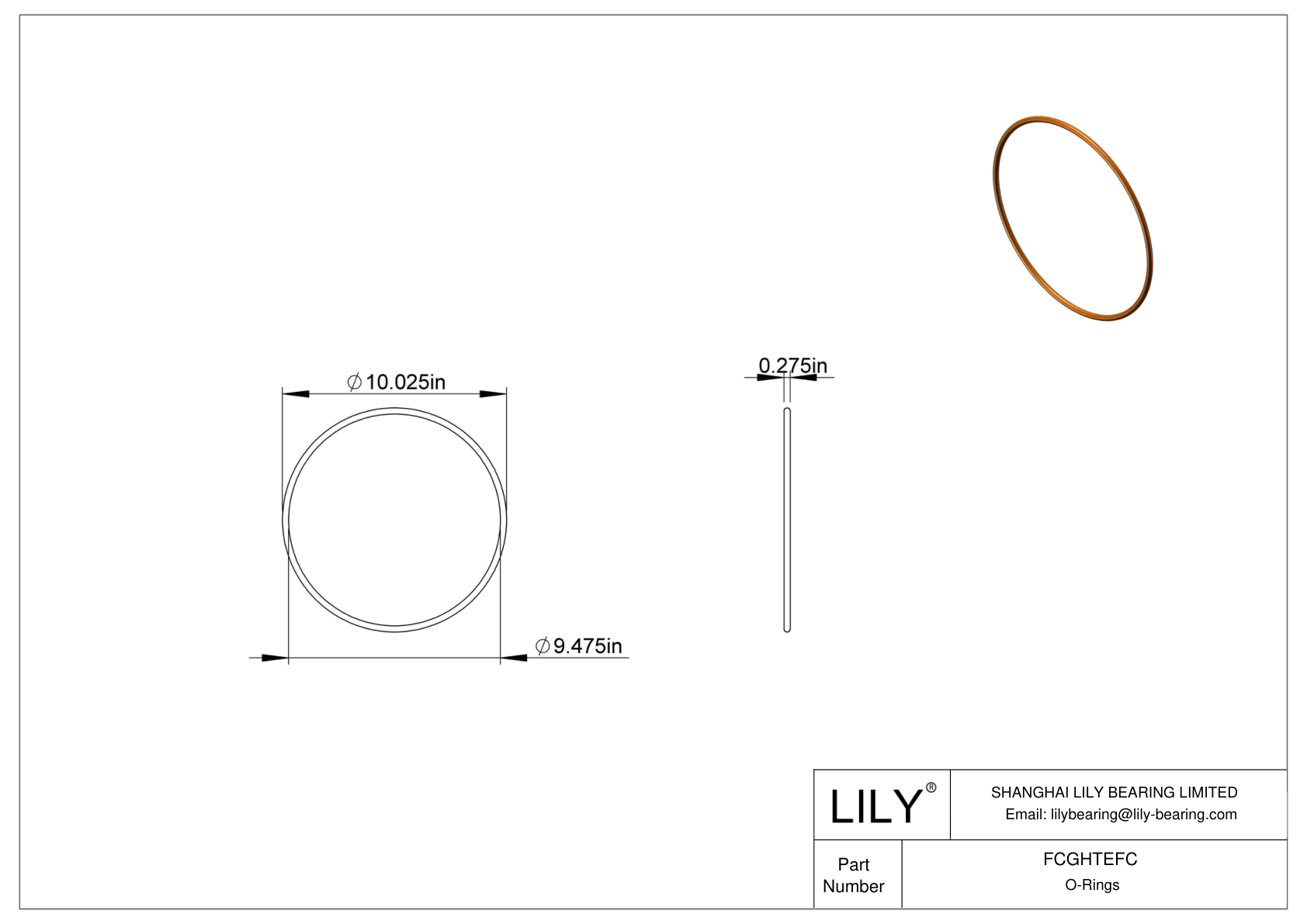 FCGHTEFC Chemical Resistant O-rings Round cad drawing