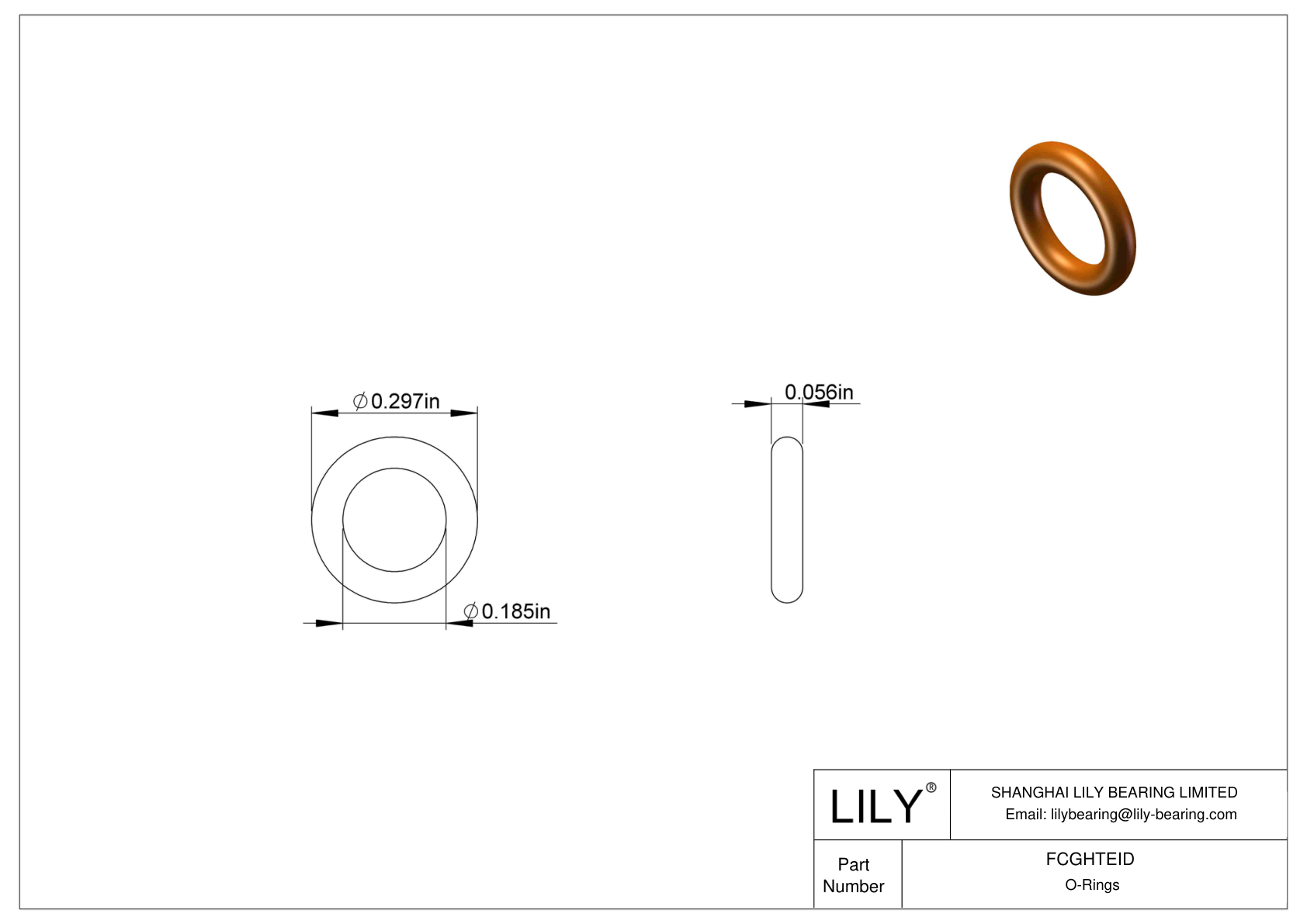 FCGHTEID Chemical Resistant O-rings Round cad drawing