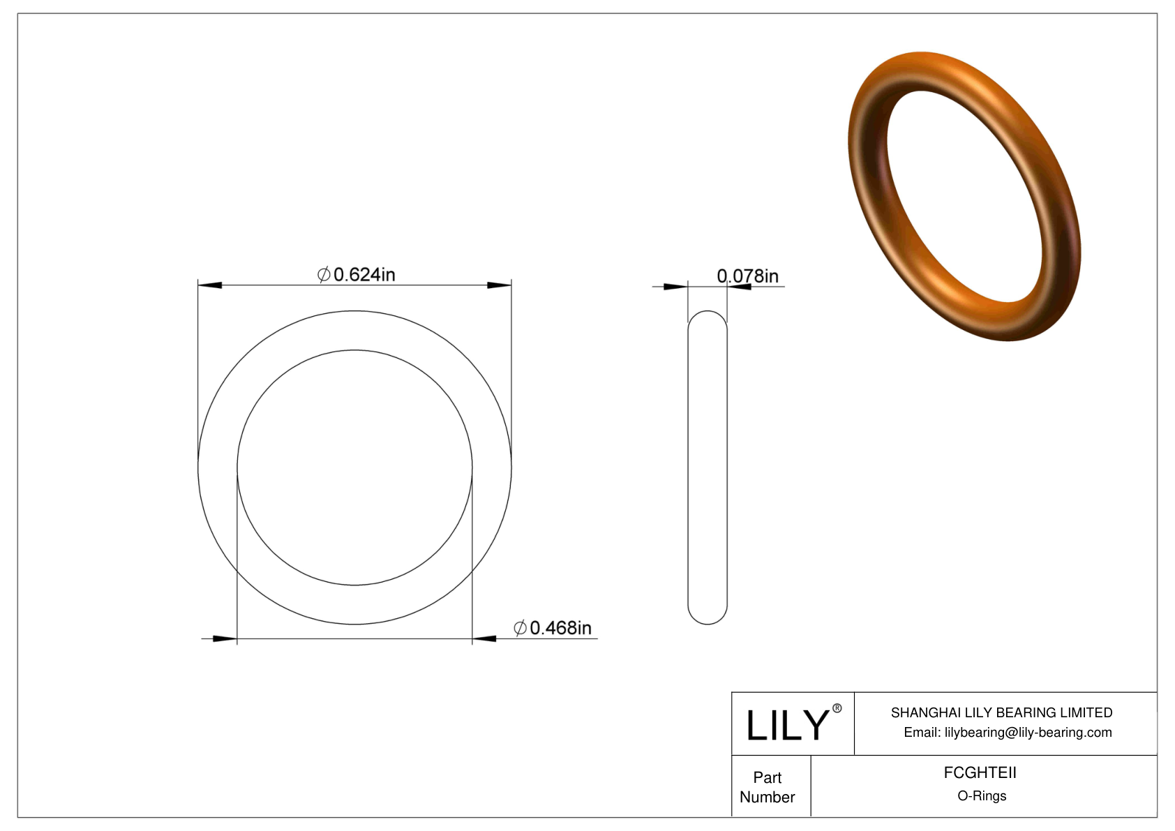 FCGHTEII Juntas tóricas redondas resistentes a productos químicos cad drawing