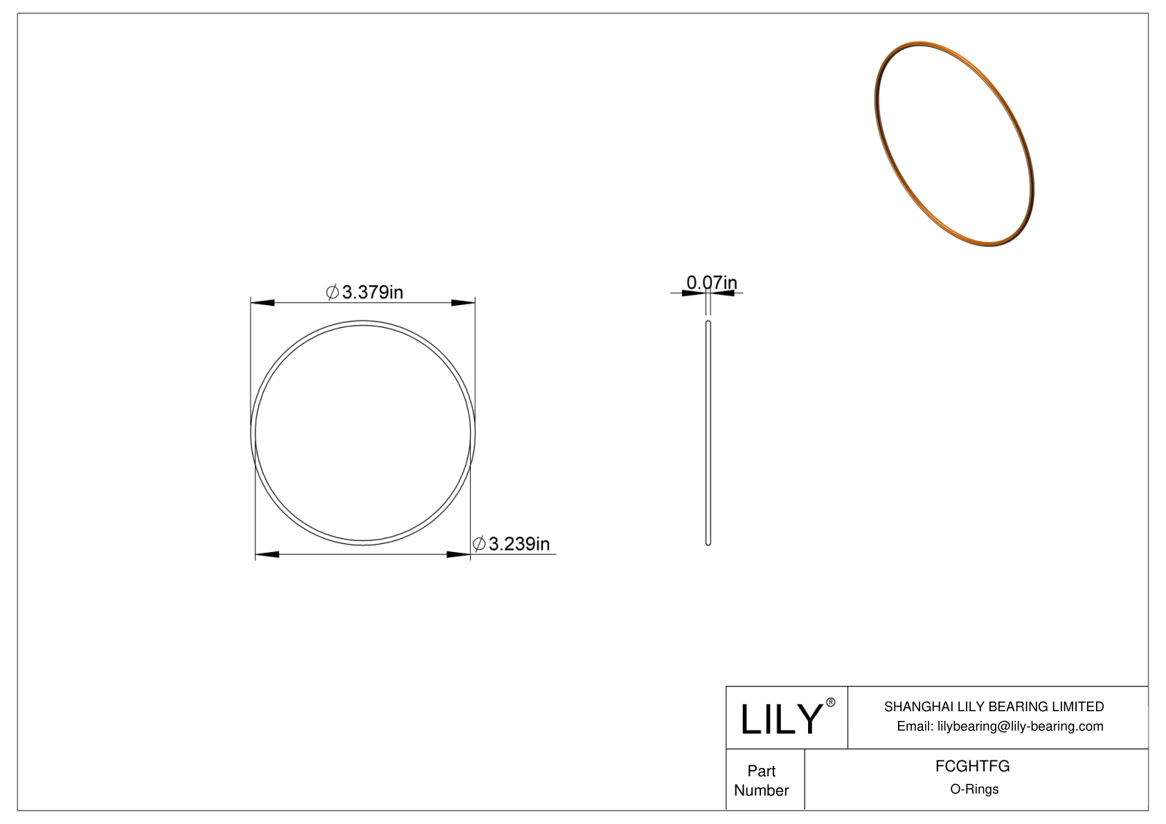 FCGHTFG Chemical Resistant O-rings Round cad drawing