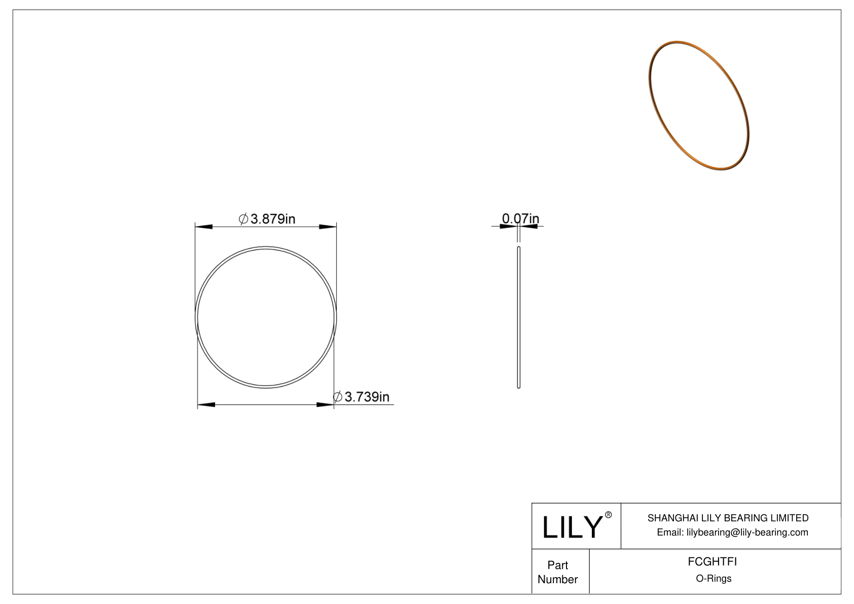 FCGHTFI Chemical Resistant O-rings Round cad drawing