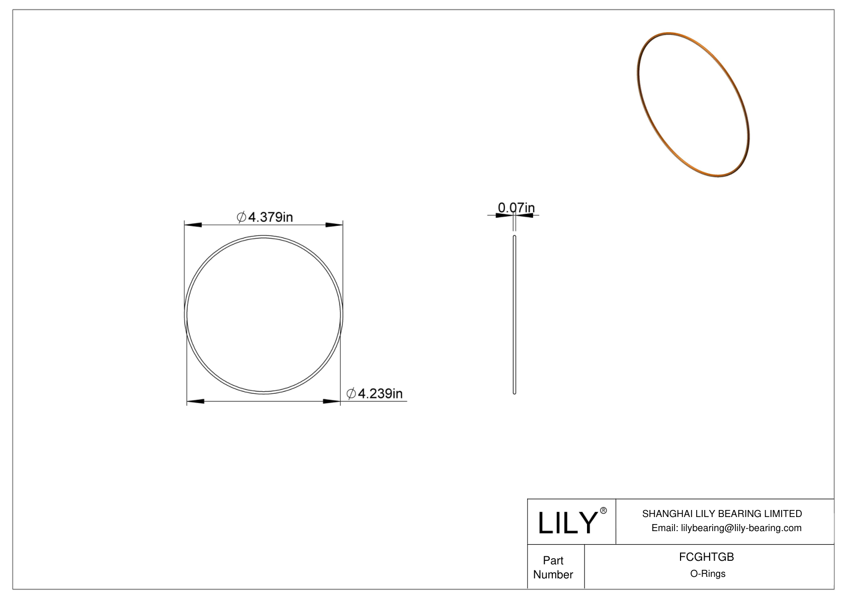 FCGHTGB Chemical Resistant O-rings Round cad drawing