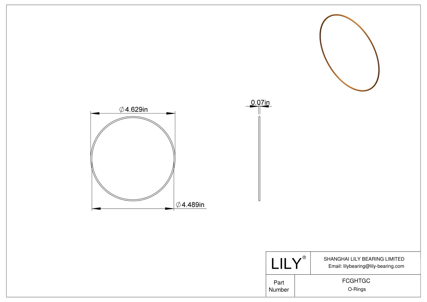 FCGHTGC Chemical Resistant O-rings Round cad drawing