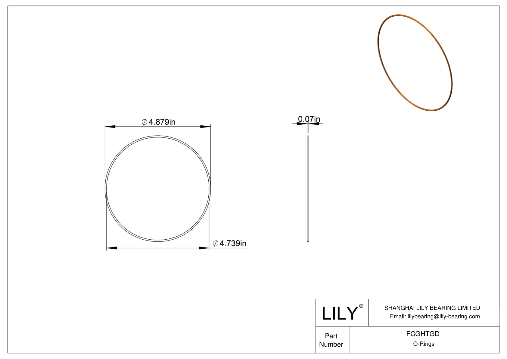 FCGHTGD Chemical Resistant O-rings Round cad drawing