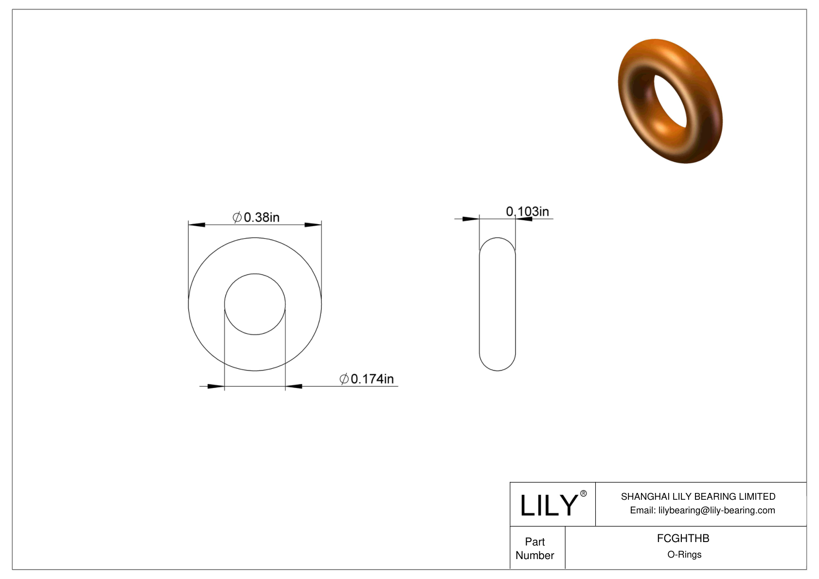 FCGHTHB Juntas tóricas redondas resistentes a productos químicos cad drawing