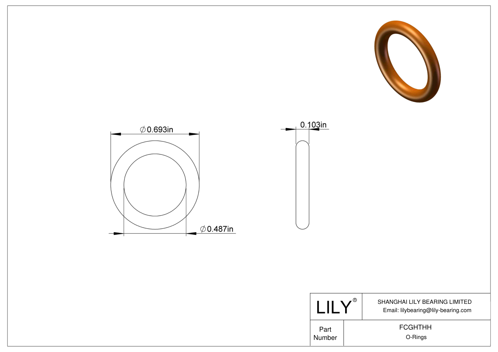 FCGHTHH 圆形耐化学性 O 形圈 cad drawing