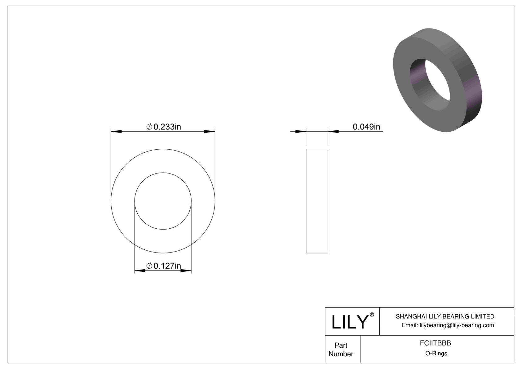 FCIITBBB O-Ring Backup Rings cad drawing