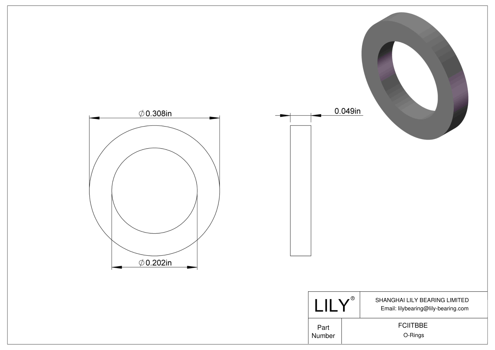 FCIITBBE O-Ring Backup Rings cad drawing