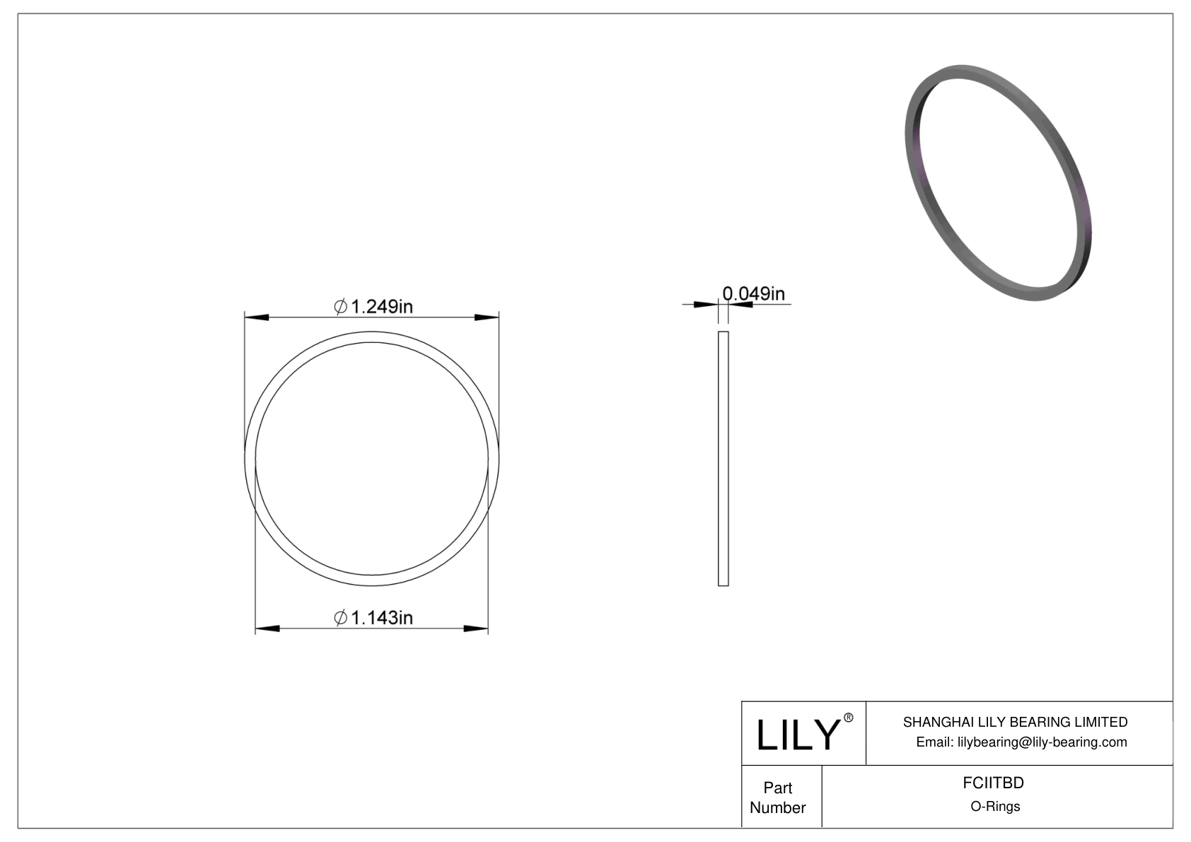 FCIITBD O-Ring Backup Rings cad drawing