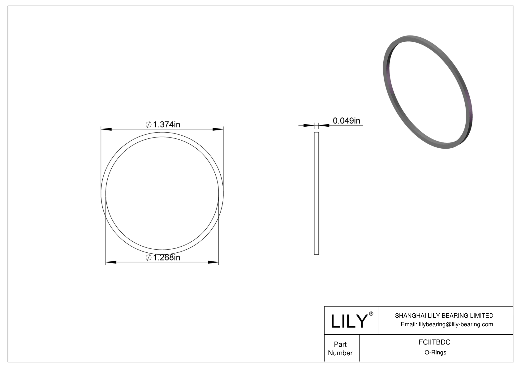 FCIITBDC O-Ring Backup Rings cad drawing