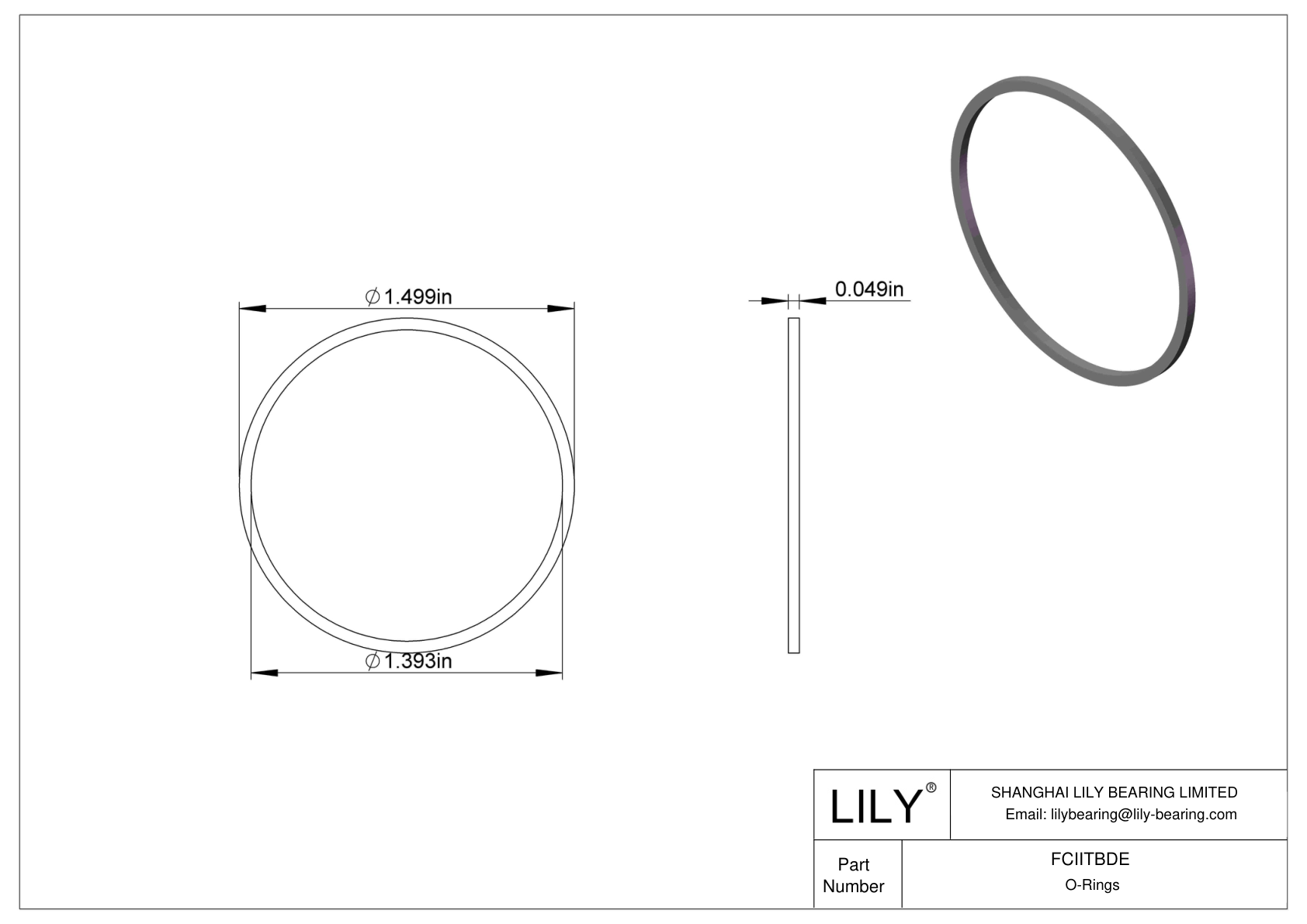 FCIITBDE O-Ring Backup Rings cad drawing